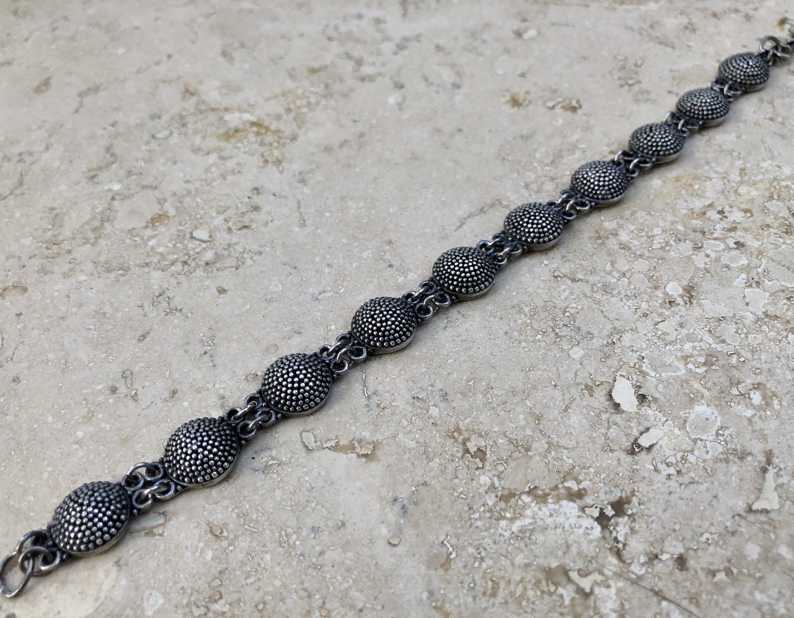 ✨🫧 VINTAGE .925 STERLING SILVER DOME BEAD BALL Link Bracelet | ESTATE Piece 🫧✨