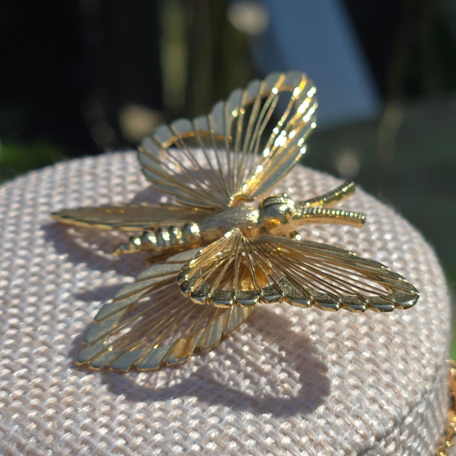 Vintage Monet Butterfly Brooch Gold Tone signed Pin Statement Minimalist jewelry