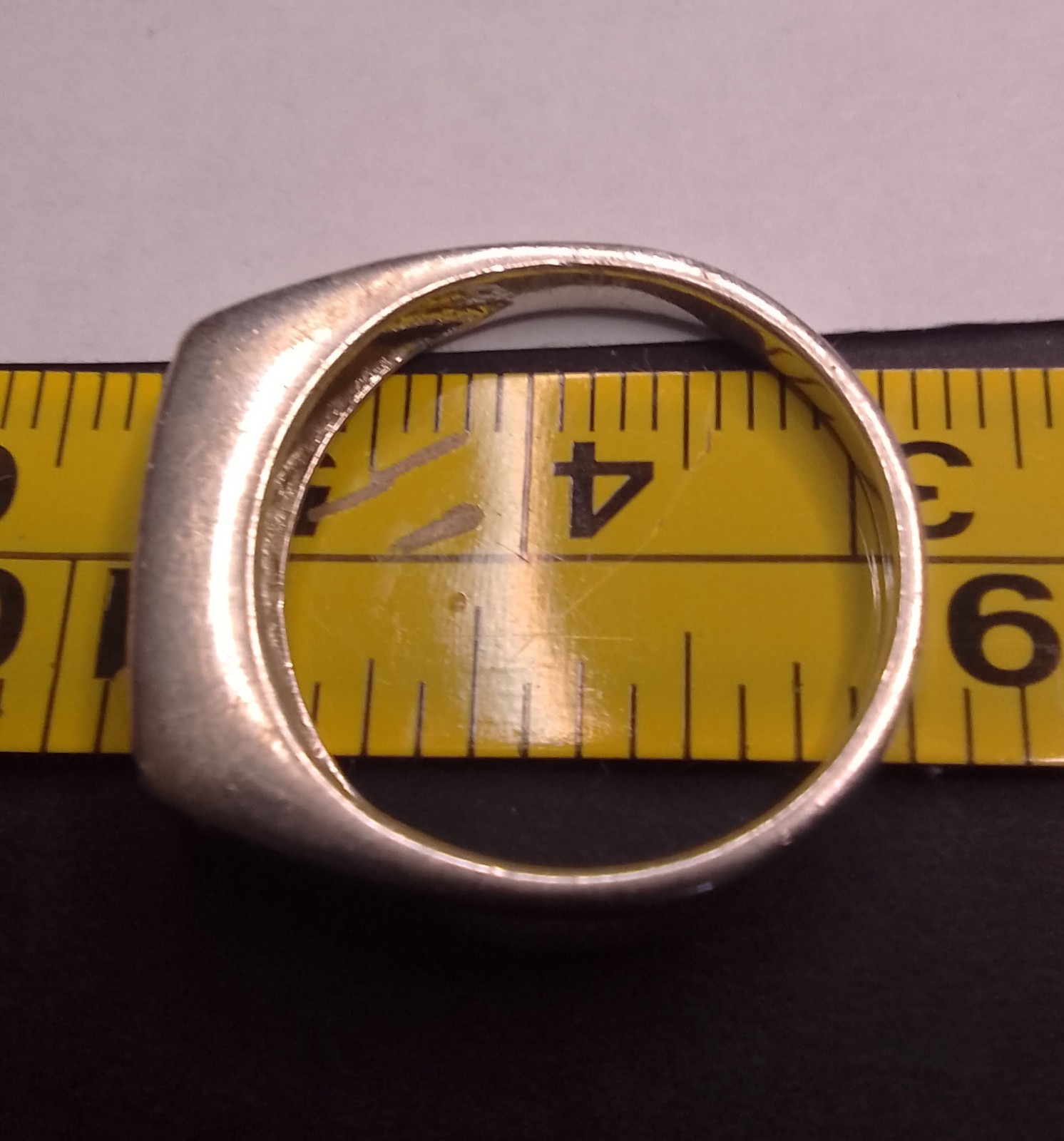 925 Sterling Silver Vintage Faith Stamped Square Dome Band Ring Sz 8