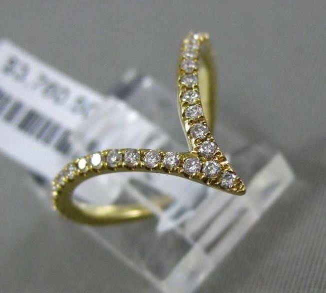 ESTATE LARGE .30CT DIAMOND 18KT YELLOW GOLD 3D V SHAPE BUTTERFLY RING F/G VVS/VS