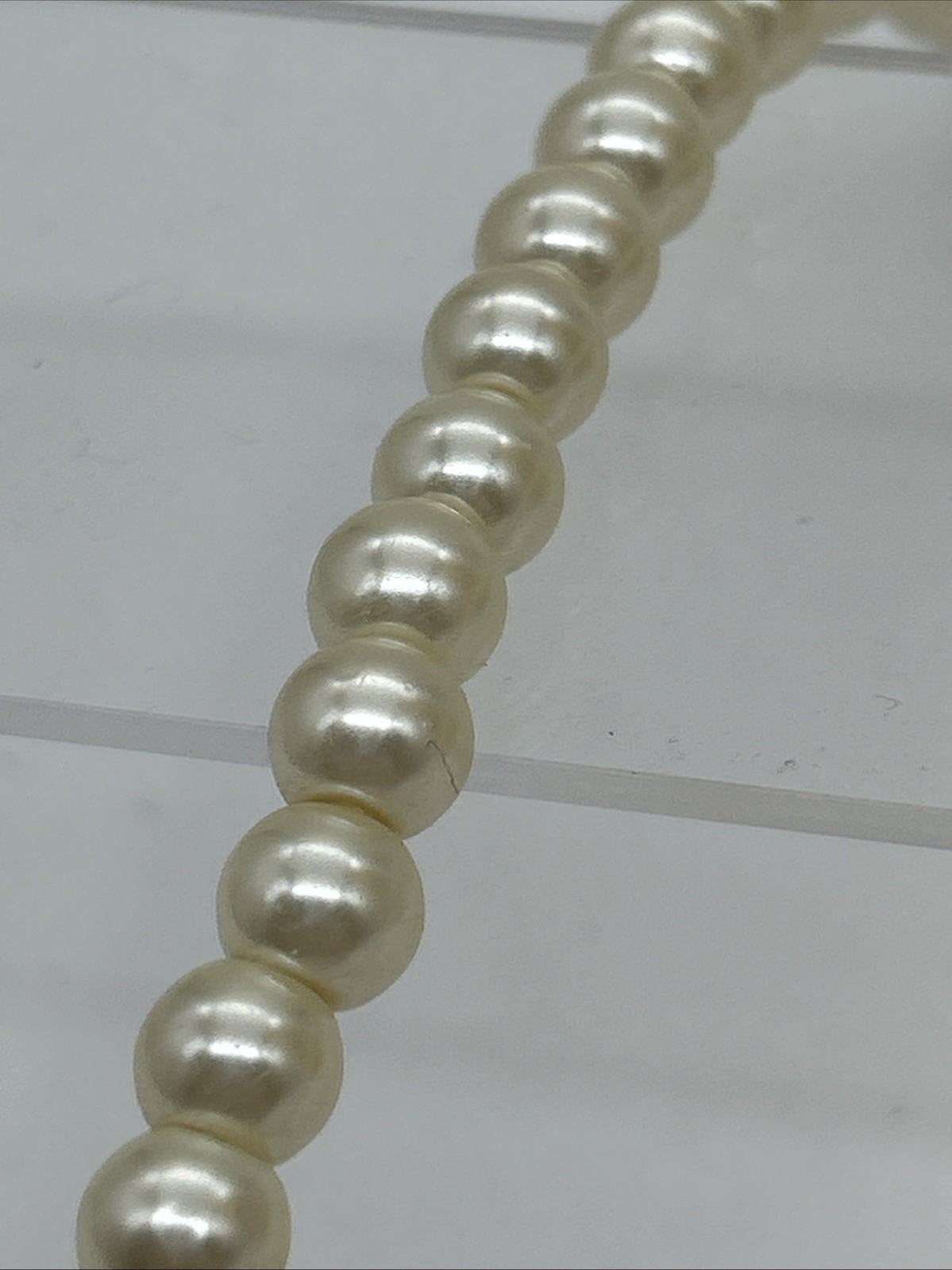 Vintage Cream Faux Pearl Necklace 45cm Heavy