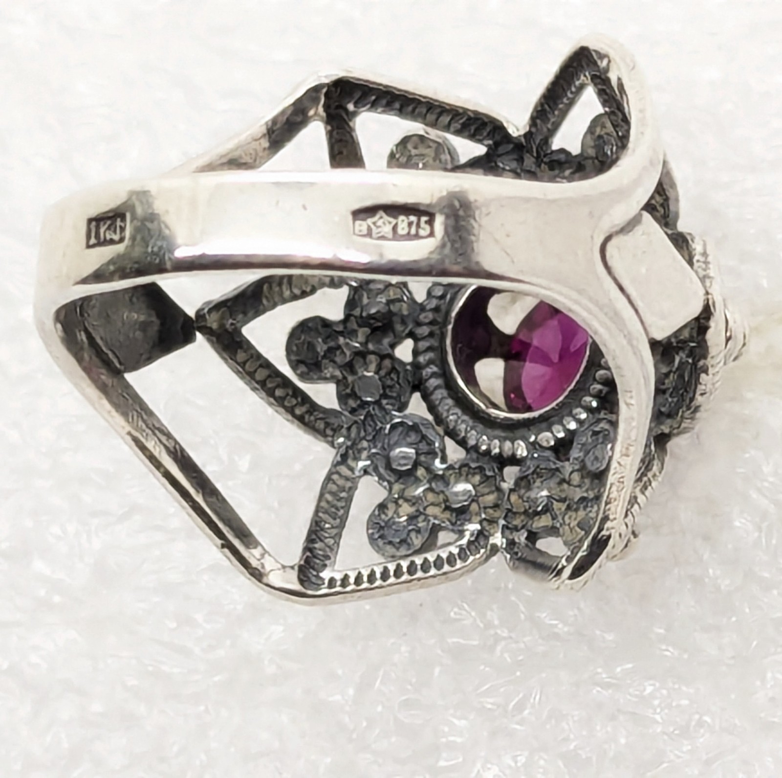 Vintage Elegant Soviet RING Silver⭐875 stamp Star USSR-size: 6.25US (17mm)| UA#4