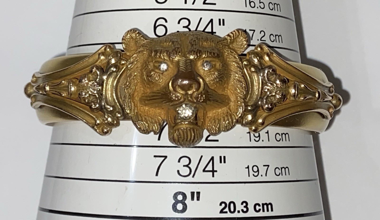 PROVIDENCE STOCK CO. CA. 1908 LION’S HEAD VICTORIAN GOLD FILLED BRACELET-7”WRIST
