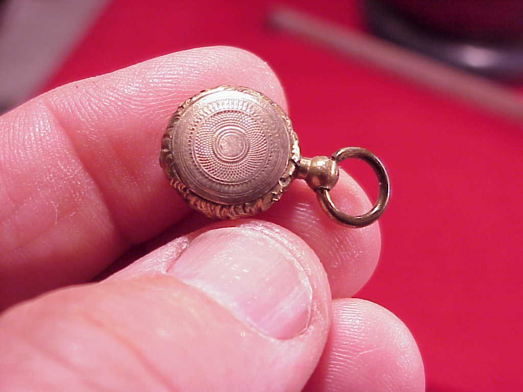 Antique TINY 1/2 INCH Vintage Victorian Small Gold Filled Hair Mourning Locket