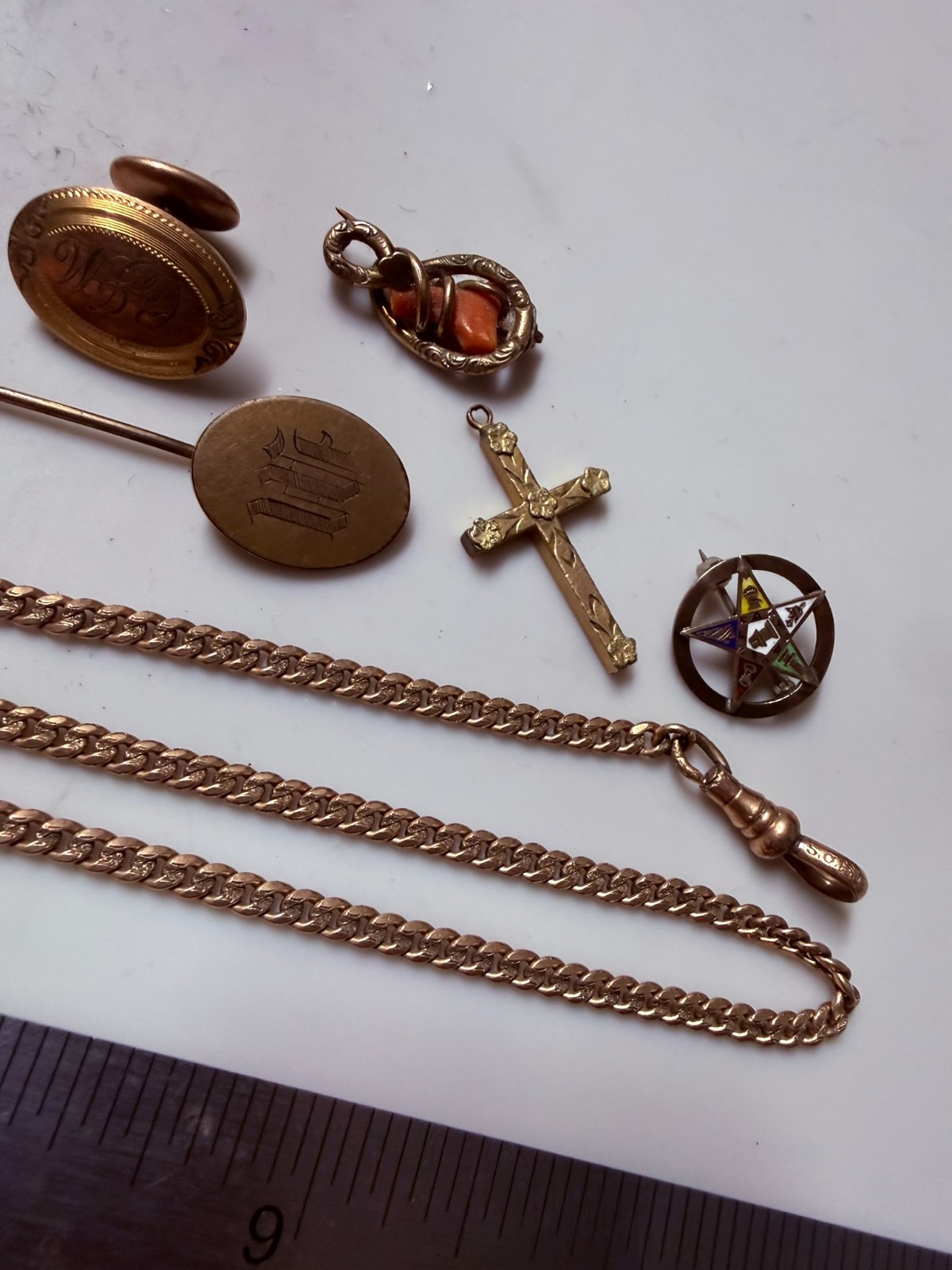 Collection Lot Amazing Variety Antique Jewelry Brooch Pin Chain Cufflinks – Y3