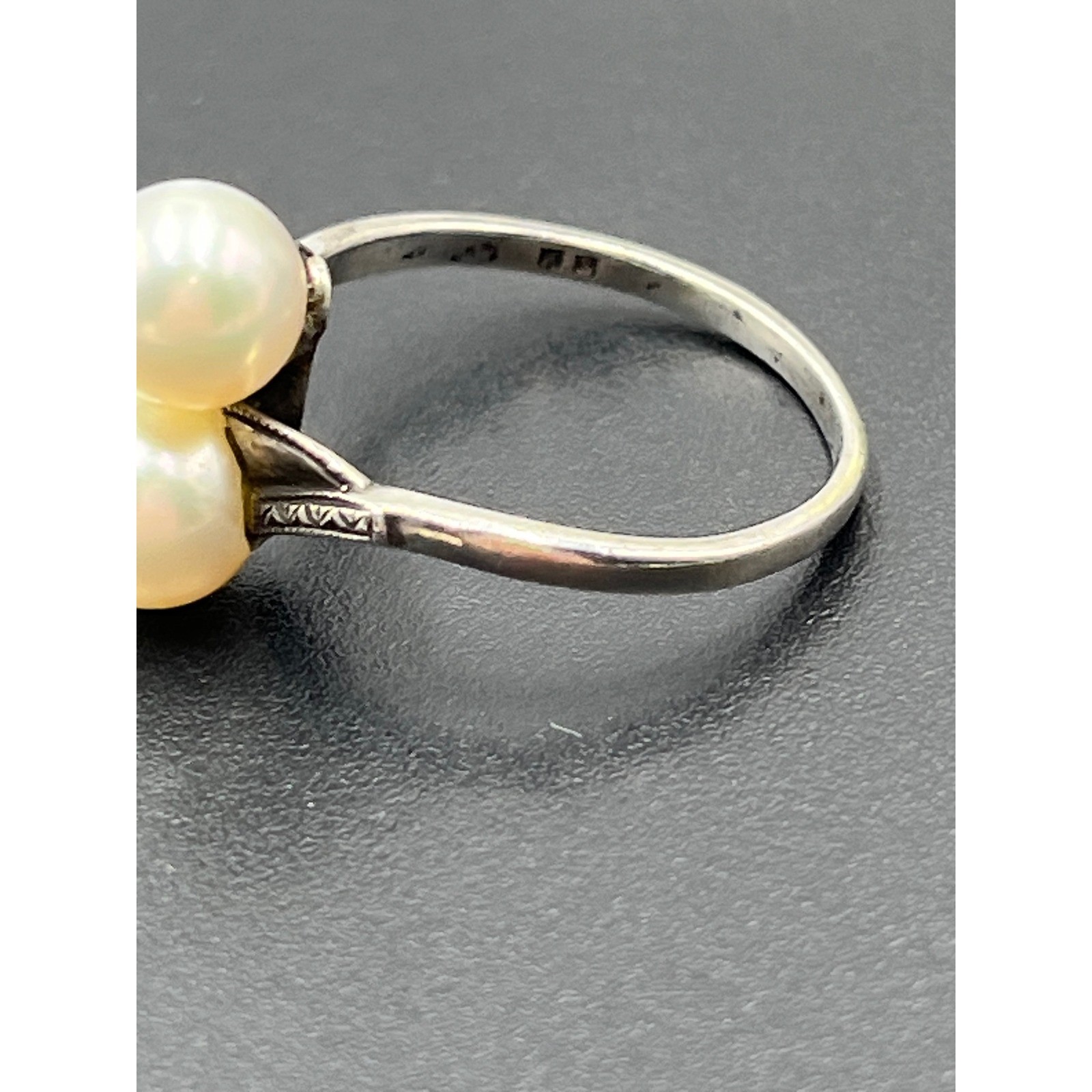 Mikimoto Vintage estate Akoya Pearl Sterling Silver 925 Toi et Moi Bypass Ring