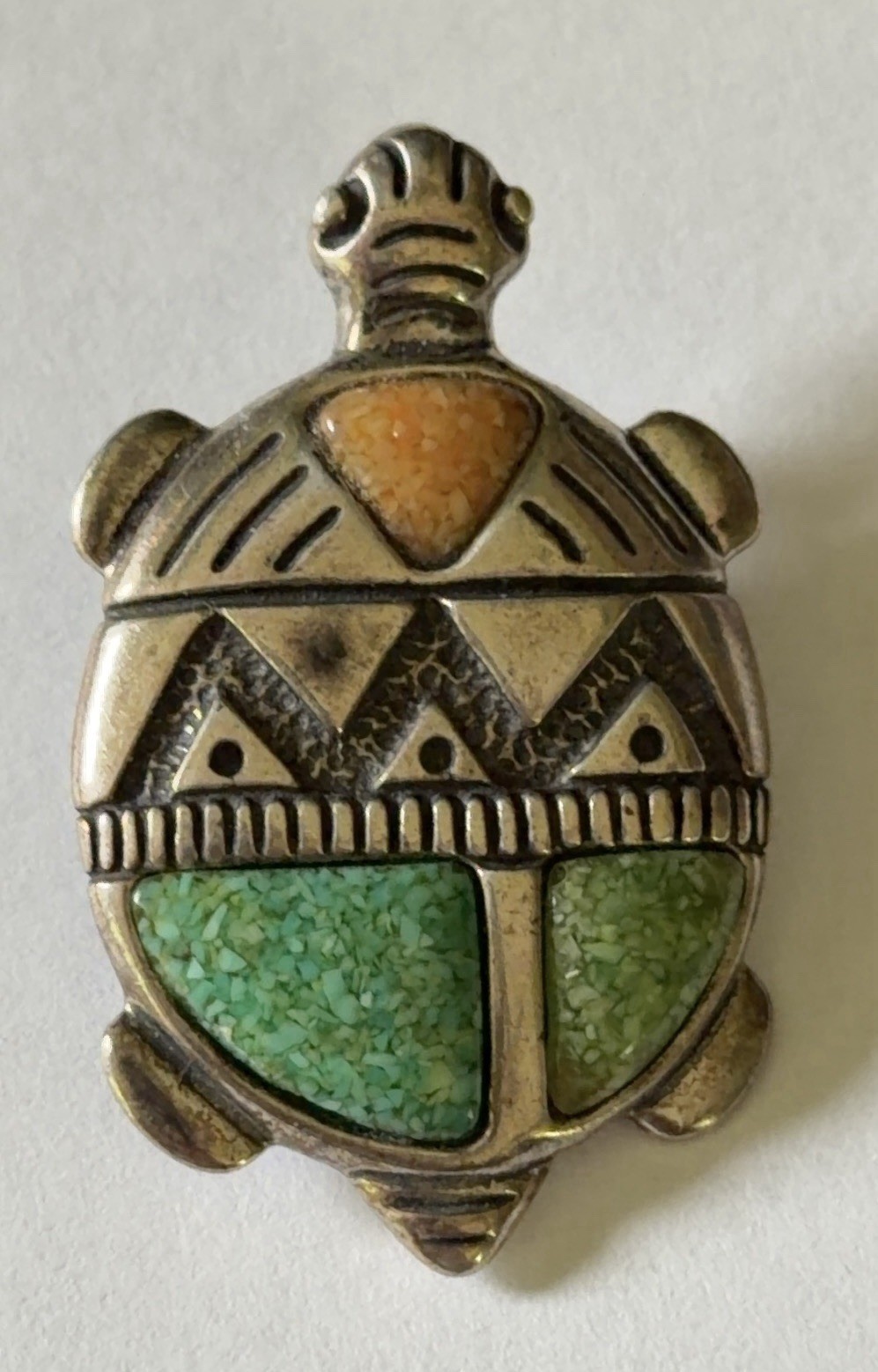 Carolyn Pollack Relios Sterling Silver 925 Southwest Turtle Pendant Brooch Pin