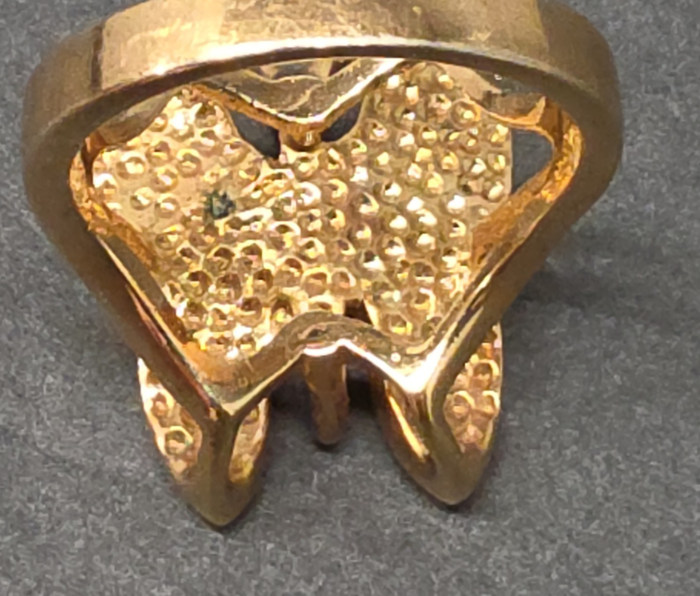 Vintage 18kt GF Gold Filled 3D Butterfly Simulated Diamond Ring size 7