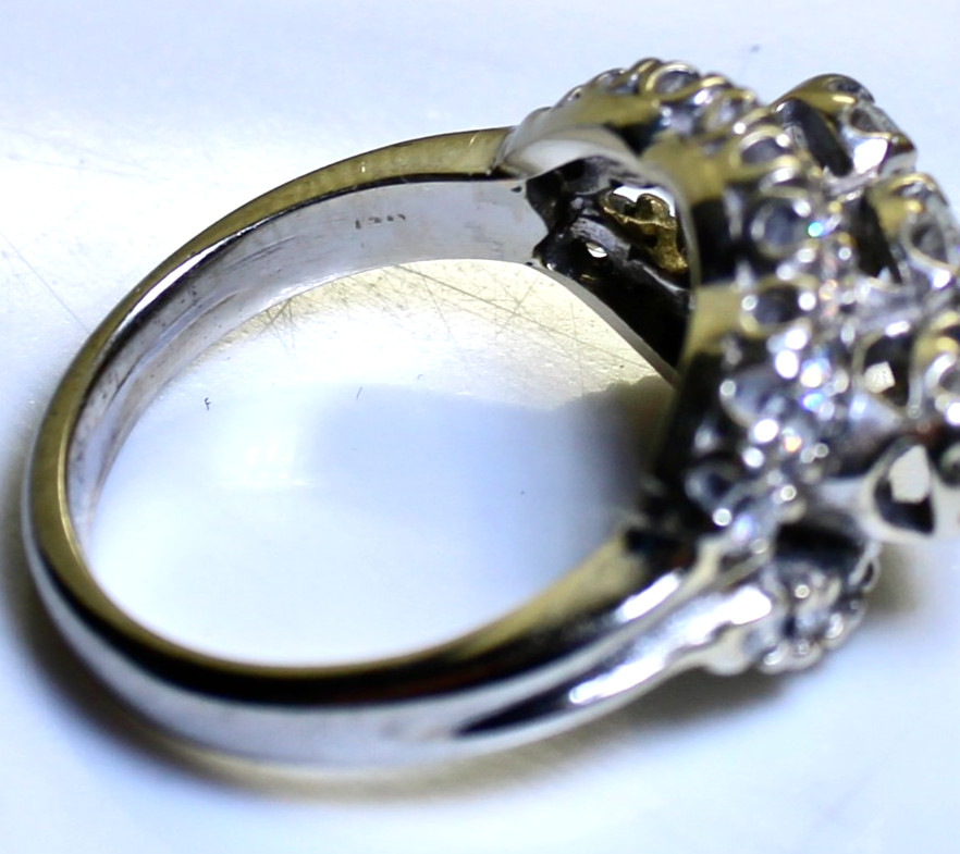 Gorgeous Vintage Estate Ladies 14K White Gold 1.12Ctw Diamond Ring, 6.9 Grams,s6