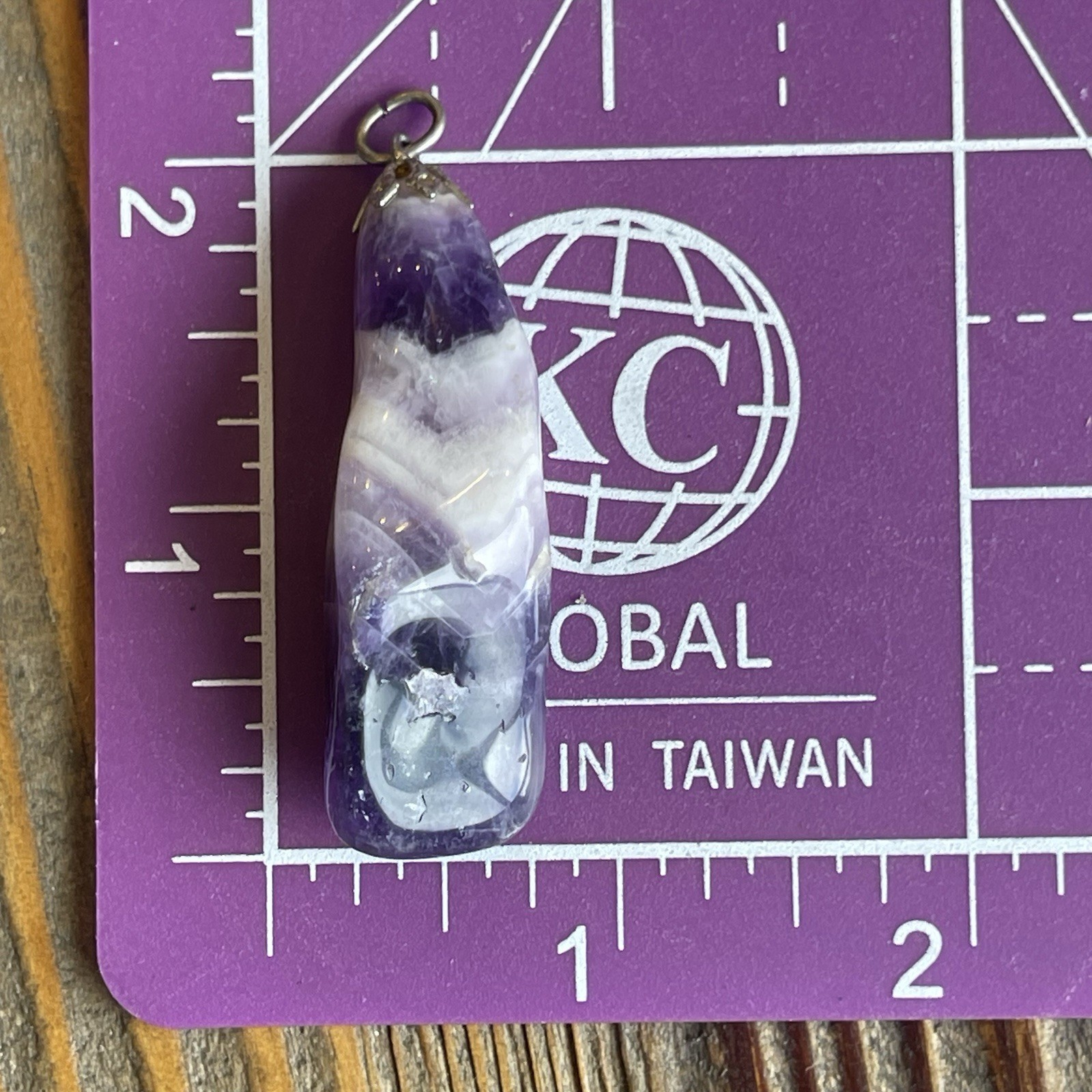 Vintage 1970’s Raw Polished Amethyst Pendant Large Purple No Chain Included