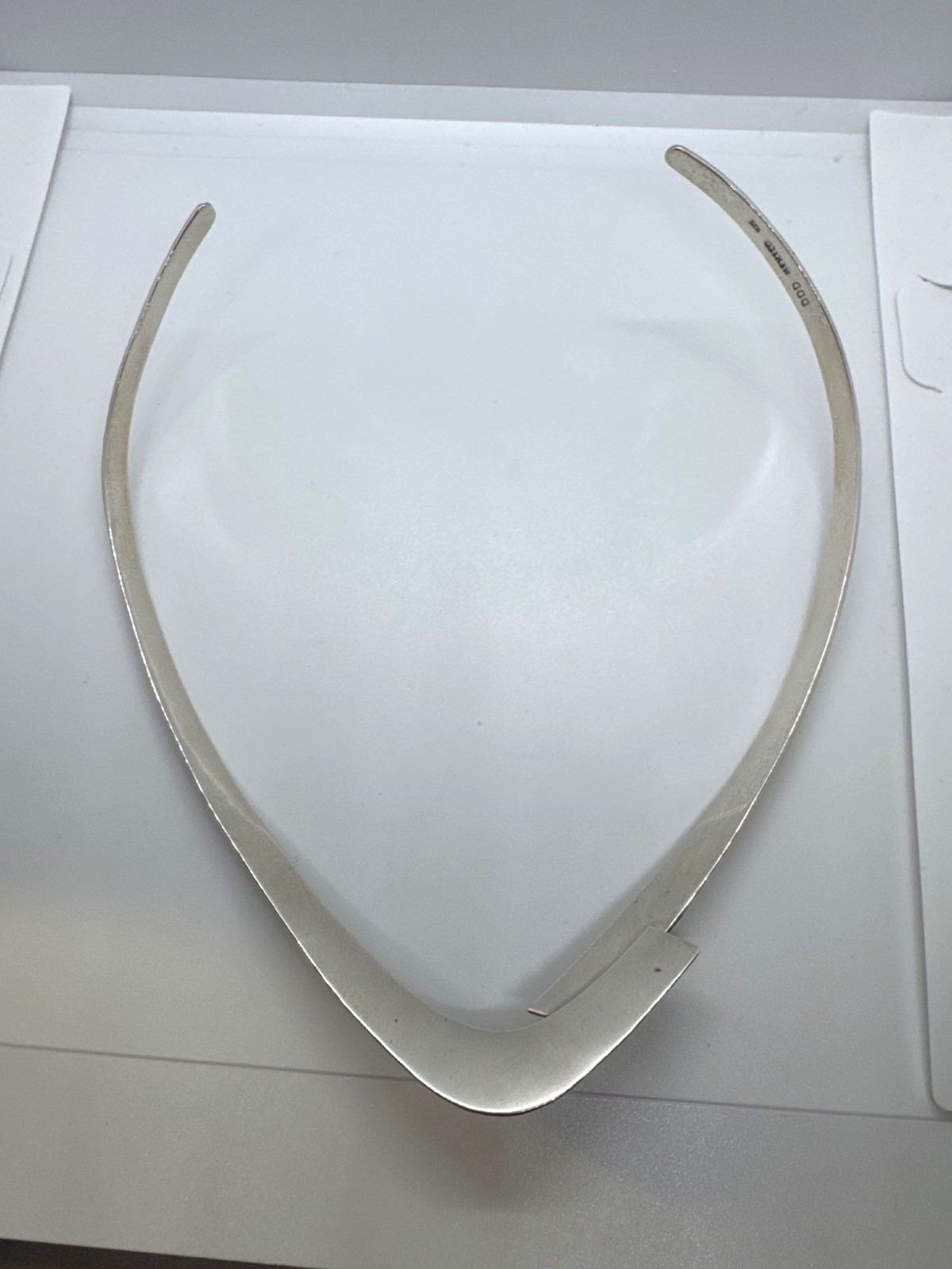 Vtg Dominique Dinouart DDD Mexico 925 Sterling Silver Hammered Collar Necklace