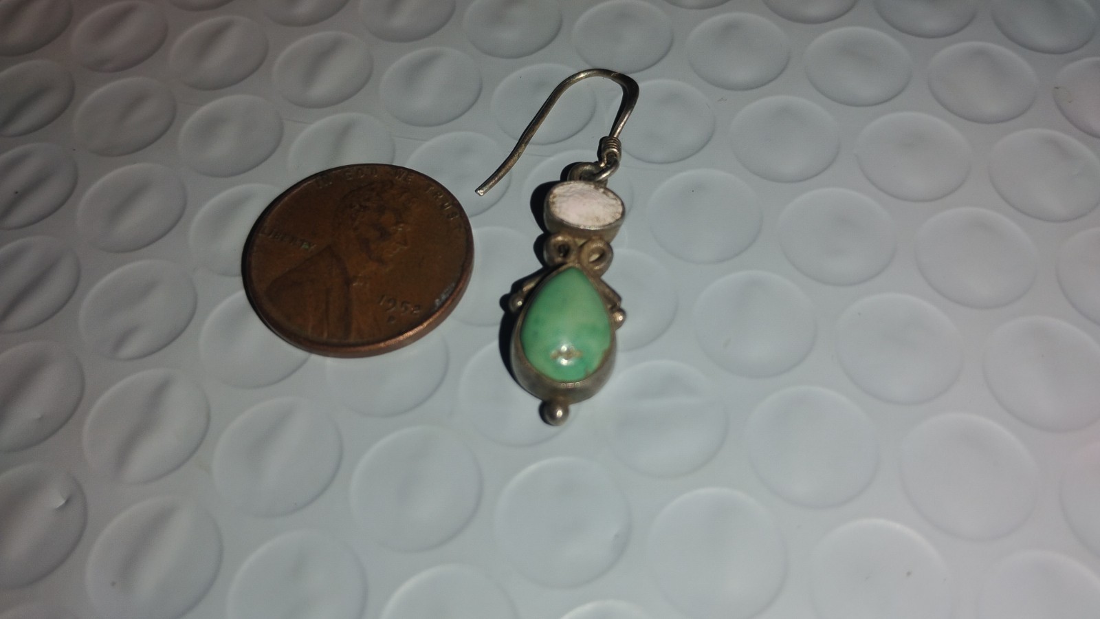 1 Vintage Silver Turquoise Earring. Metal Detecting Find. Perfect For A Pendant