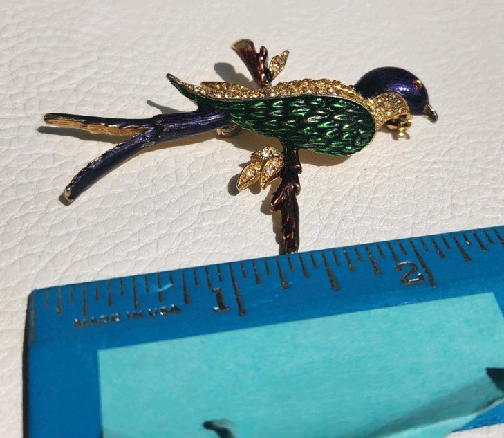 Vtg SPHINX Of England A2012- Swallowtail Bird Brooch 2 missing Rhinestones