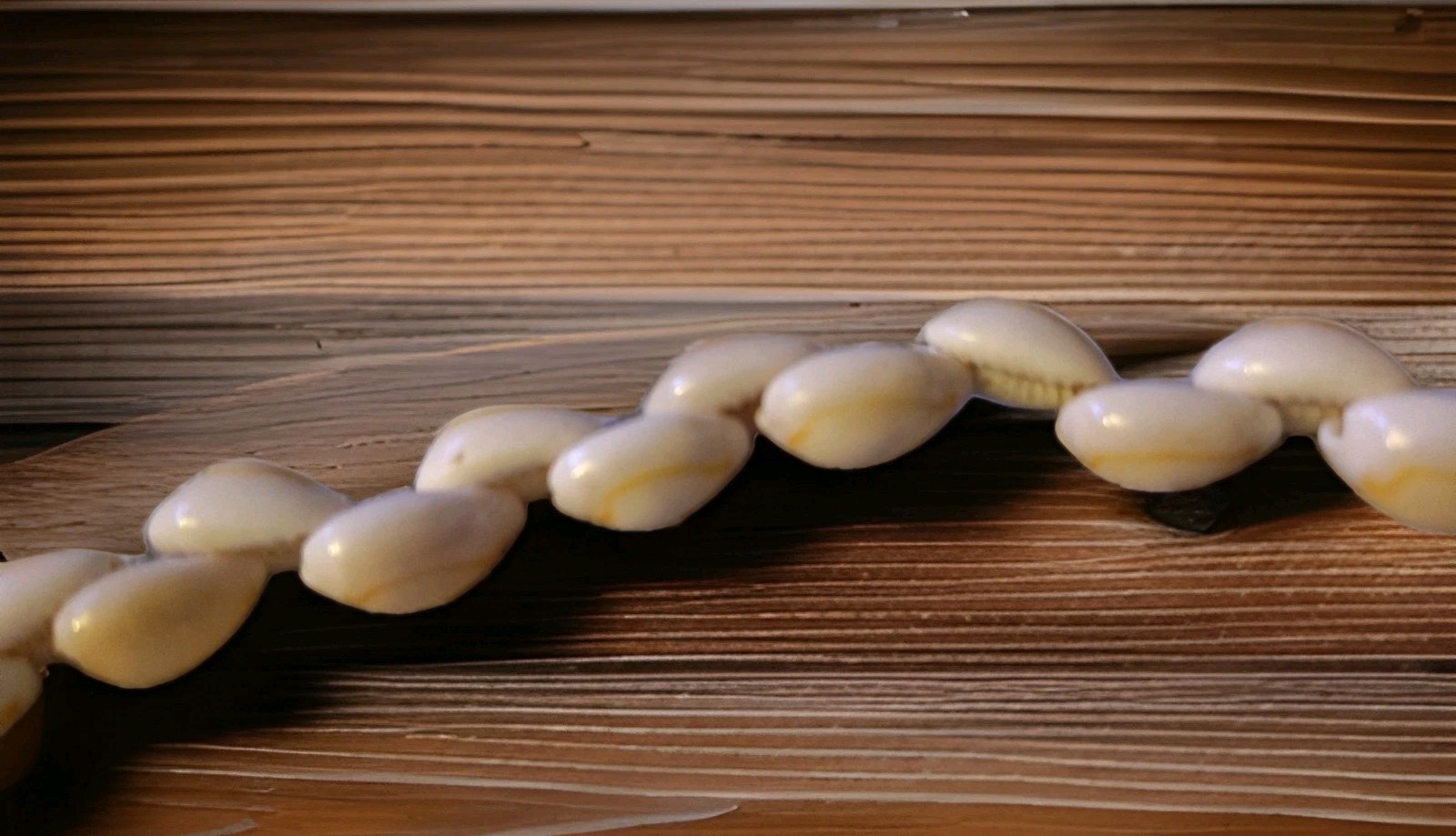 Vintage Cowrie Twisted Necklace Natural Sea Shell Beaded 32” Beautiful