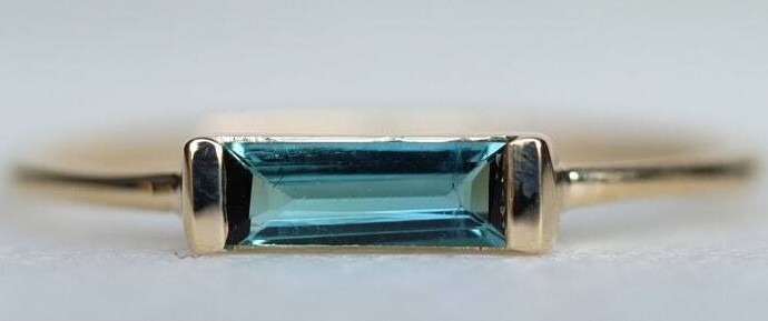 Indicolite Blue Tourmaline Ring Engagement Ring Wedding Ring Dainty Ring Gifts