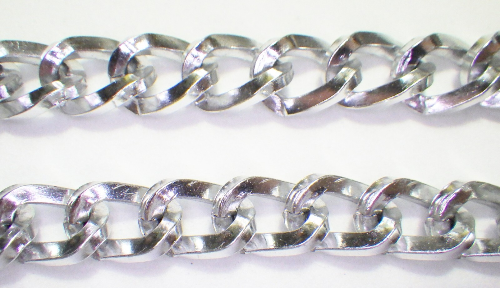 Vtg Set Lightweight Aluminum Curb Chain Necklaces 37″ & 15.5″ or Wrap Bracelet