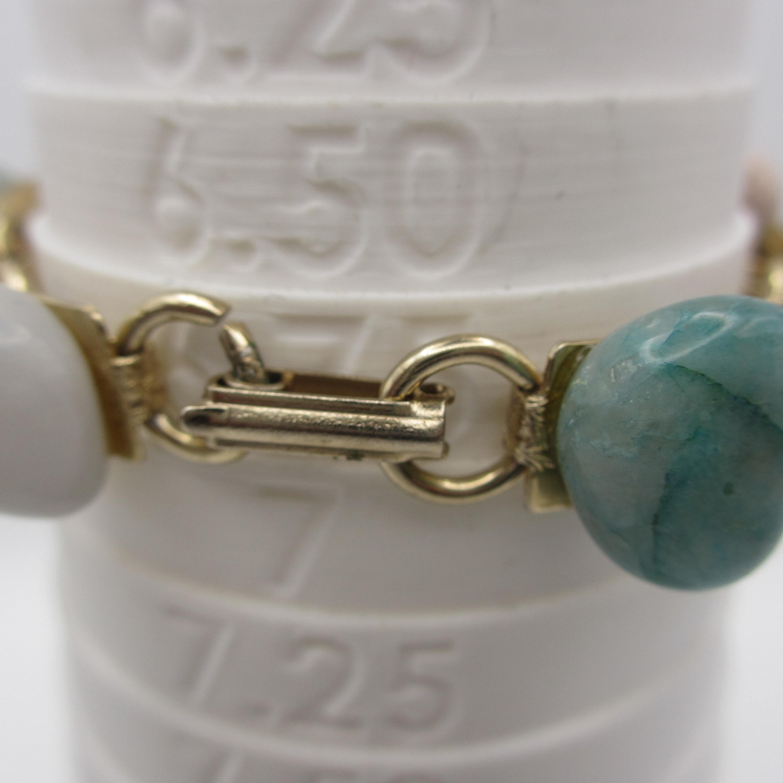 Vintage Gem Stone Bracelet Multicolor Pastel Gold Tone
