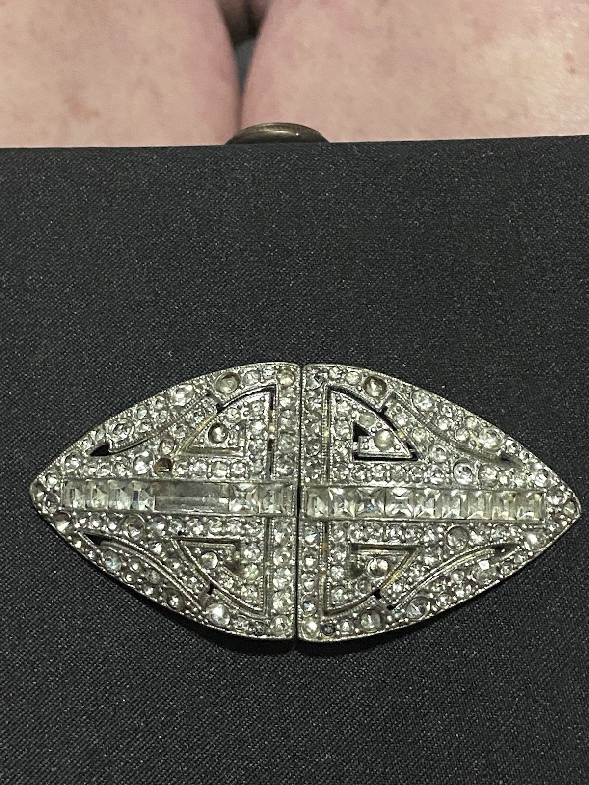 Rare antique Coro Duette Brooch. And 2 dress clips. PAT. 1798867 3.5” Signed