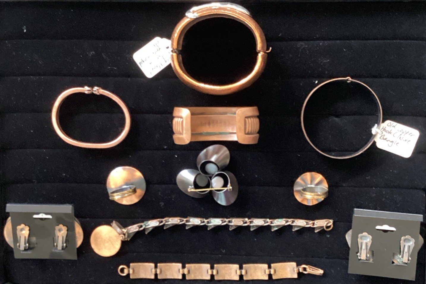 Vintage Copper Jewelry Lot Monet Coro Bracelet Earring Brooch Ring Lot 83