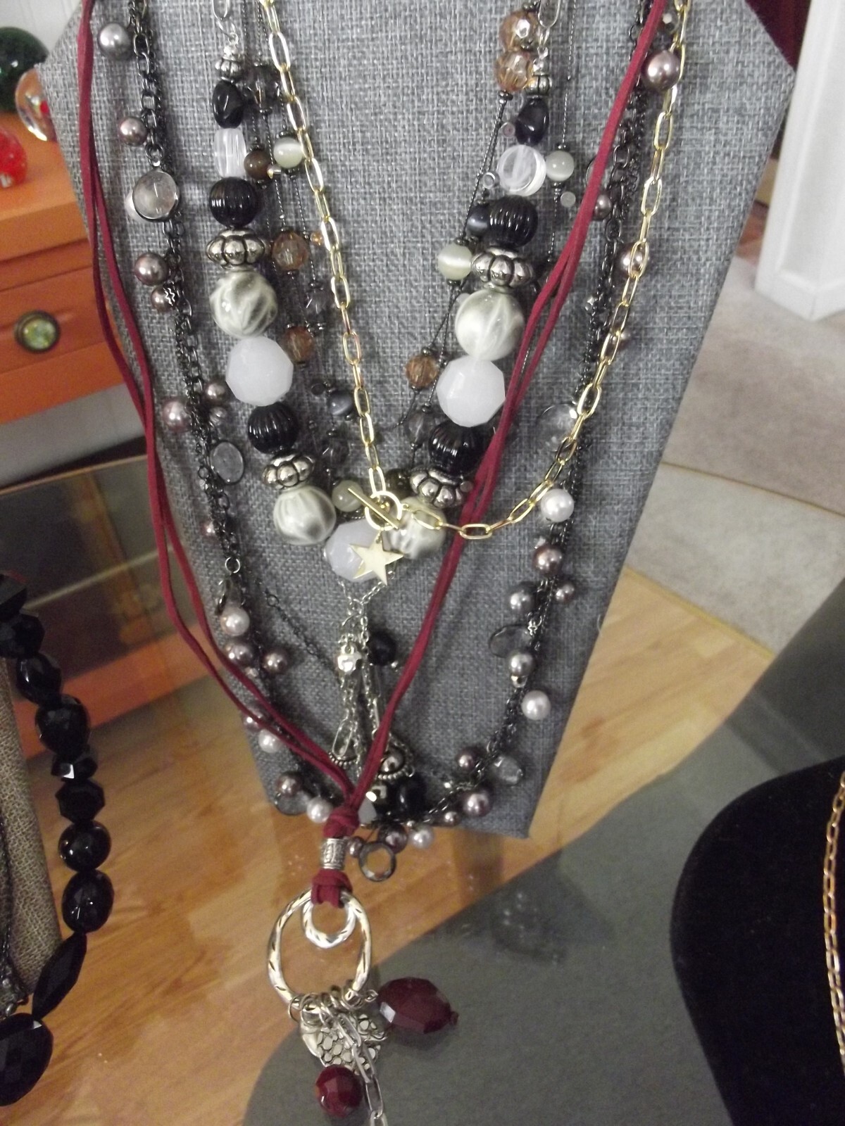 Lot of 50+ Necklaces Vintage 2 Now Some signed ,Stone, Glass, Shell, Acrylic Etc