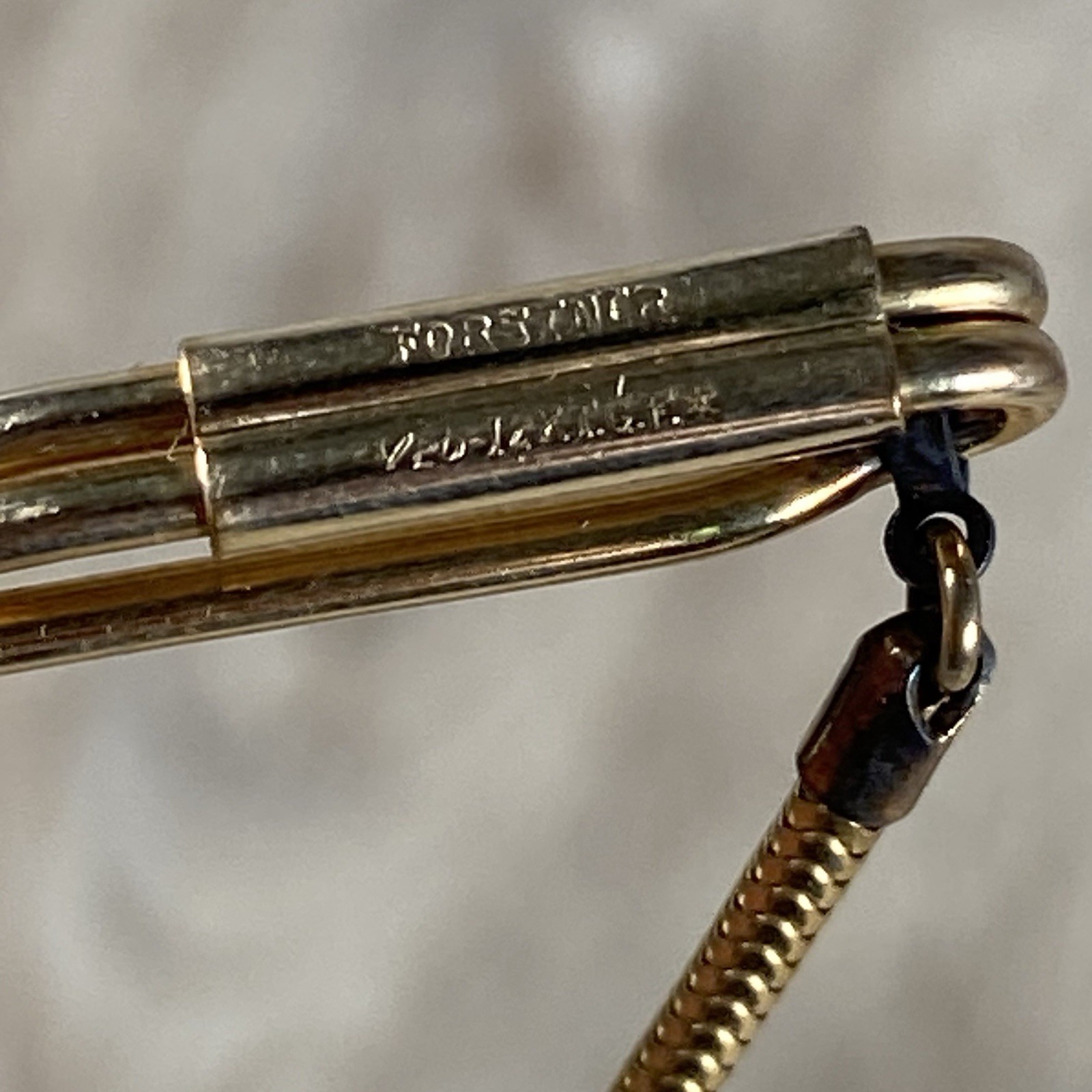 Cuff Links & Tie Clip, Vintage Gold, Red
