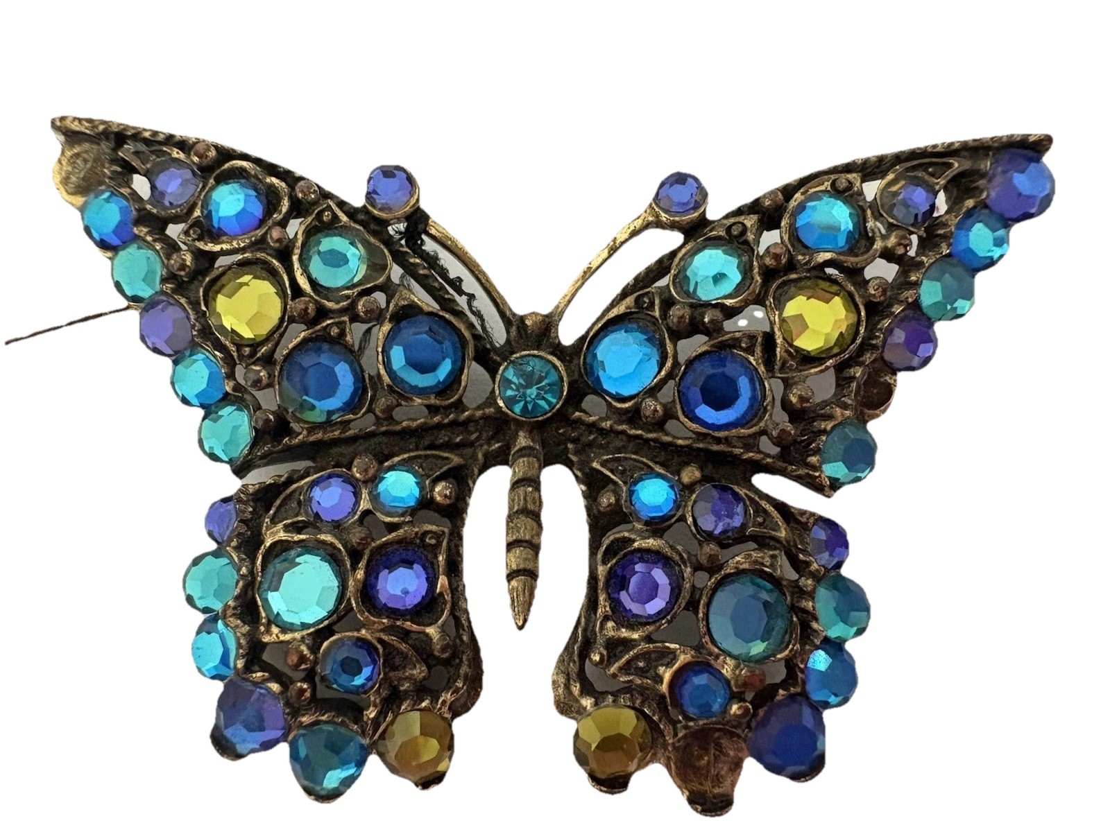 Chico’s Butterfly Pin/Brooch with Blue and Purple And Yellow Stones