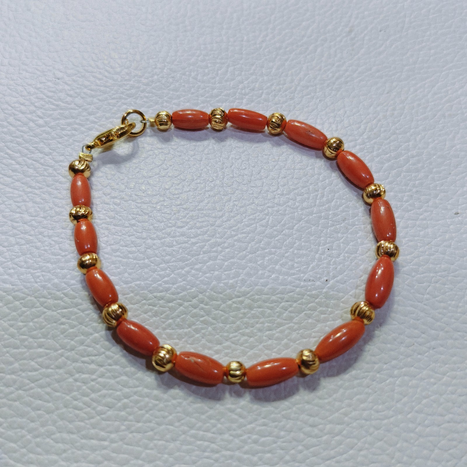 Natural Italy Coral Beads Bracelet Genuine OrangeCoral Handmade Gemstone Jewelry