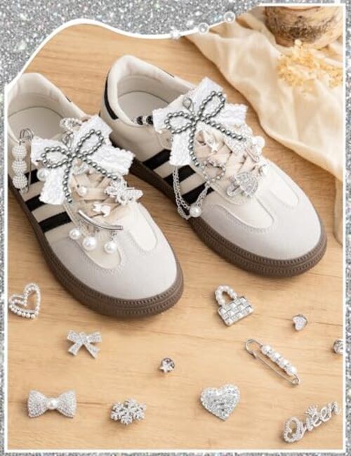 RQAYE 268pcs Silver Junk Socks Charms Kit,Shoe Charms for Sneakers, Sliver