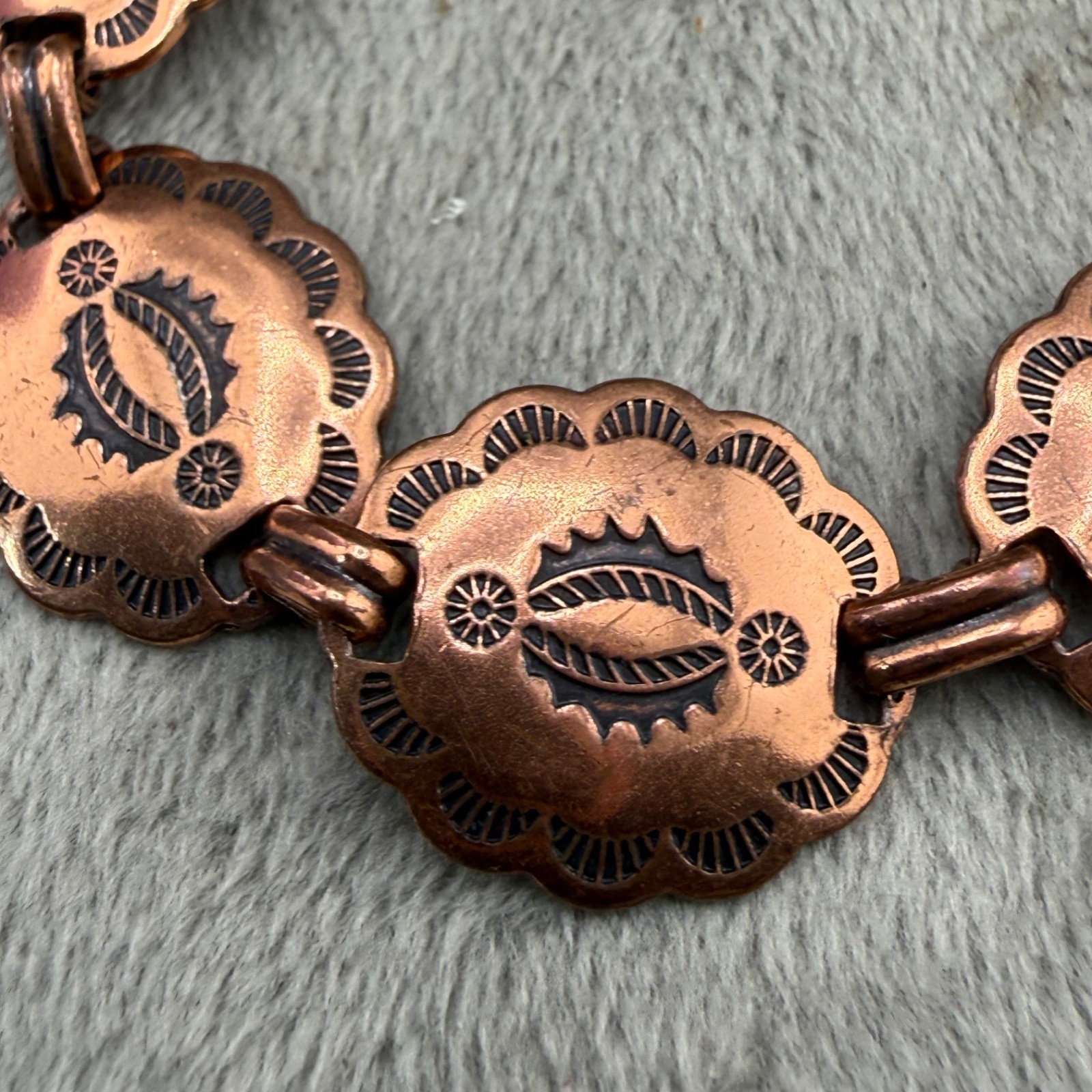 Vintage Copper Bracelet South Western 7’