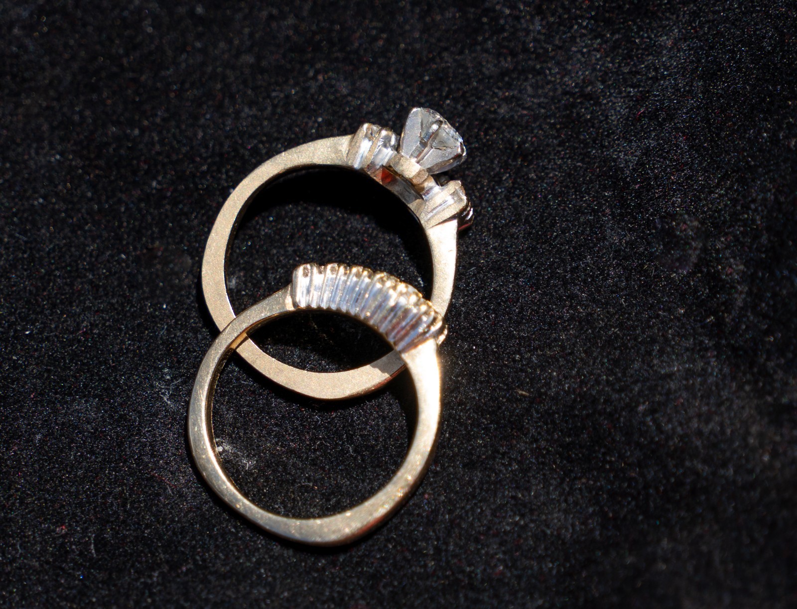 Vintage Old European Cut (OEC) 14K Gold Diamond Cluster Ring Wrap size 6-6.5