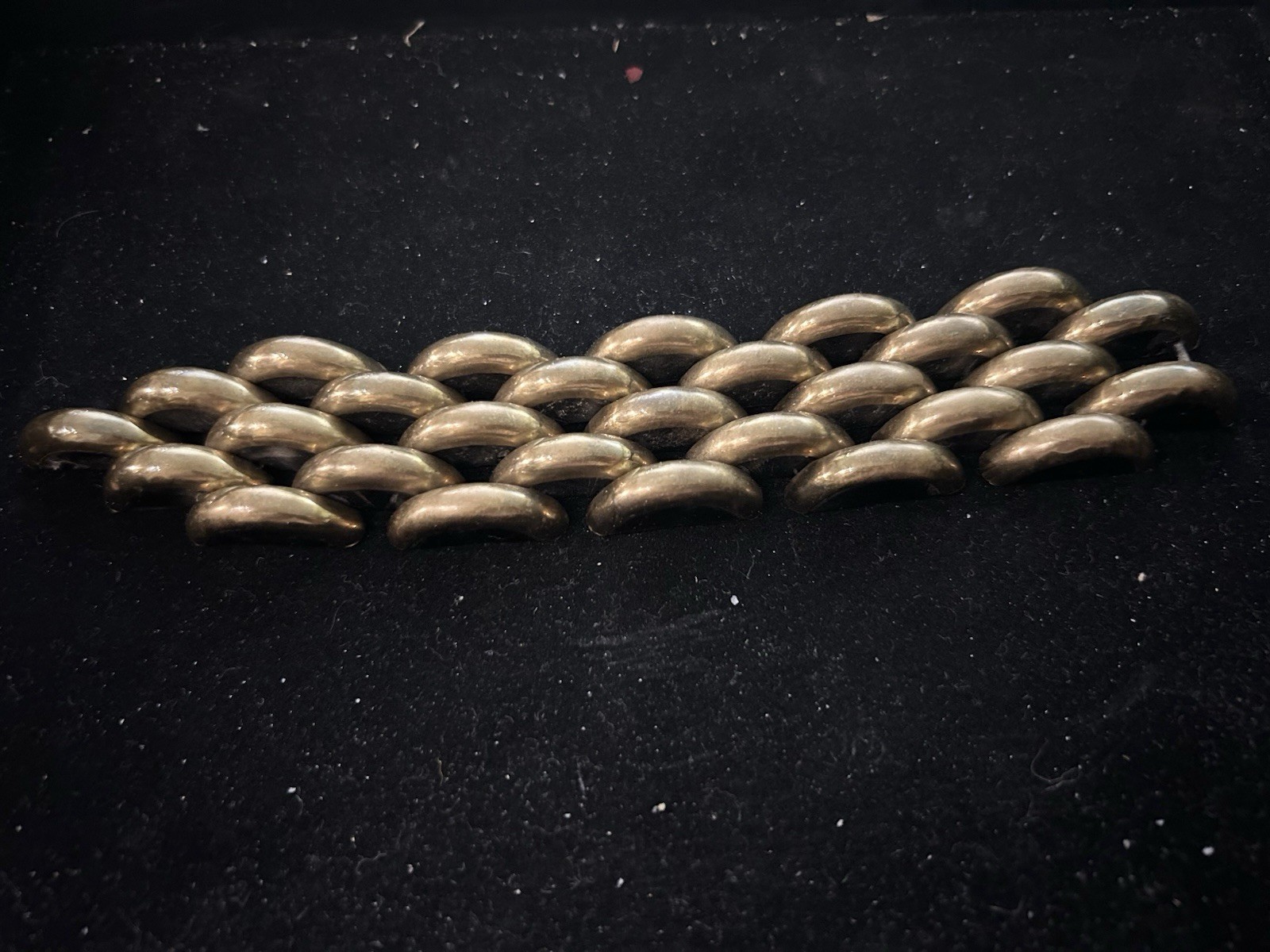 Vintage Bracelet Gerda Lynggaard Monies Resin & Metal Unusual Wide Bracelet