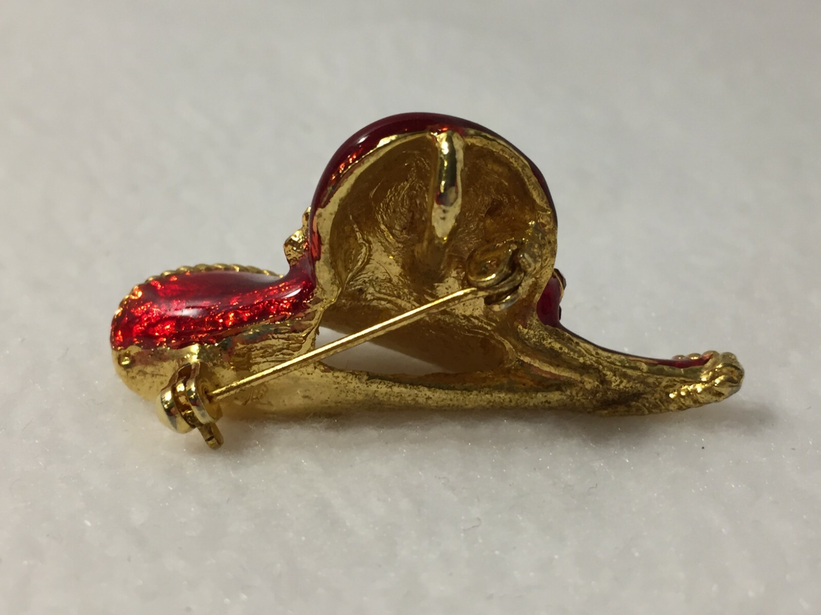 Red Hat Society Women’s Brooch Pin Button Red, Purple with Gold Tone Metal