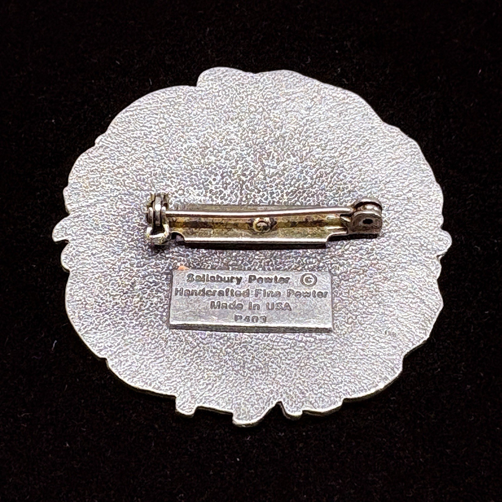 VTG 1970s SALISBURY PEWTER Brooch Pin P401 Handcrafted Fine Pewter Made in USA