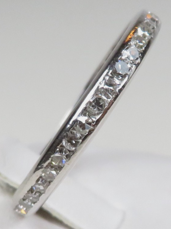 Antique Deco 1920’s Wedding Eternity Platinum Band Ring Size 10 UK-T1/2 EGL USA