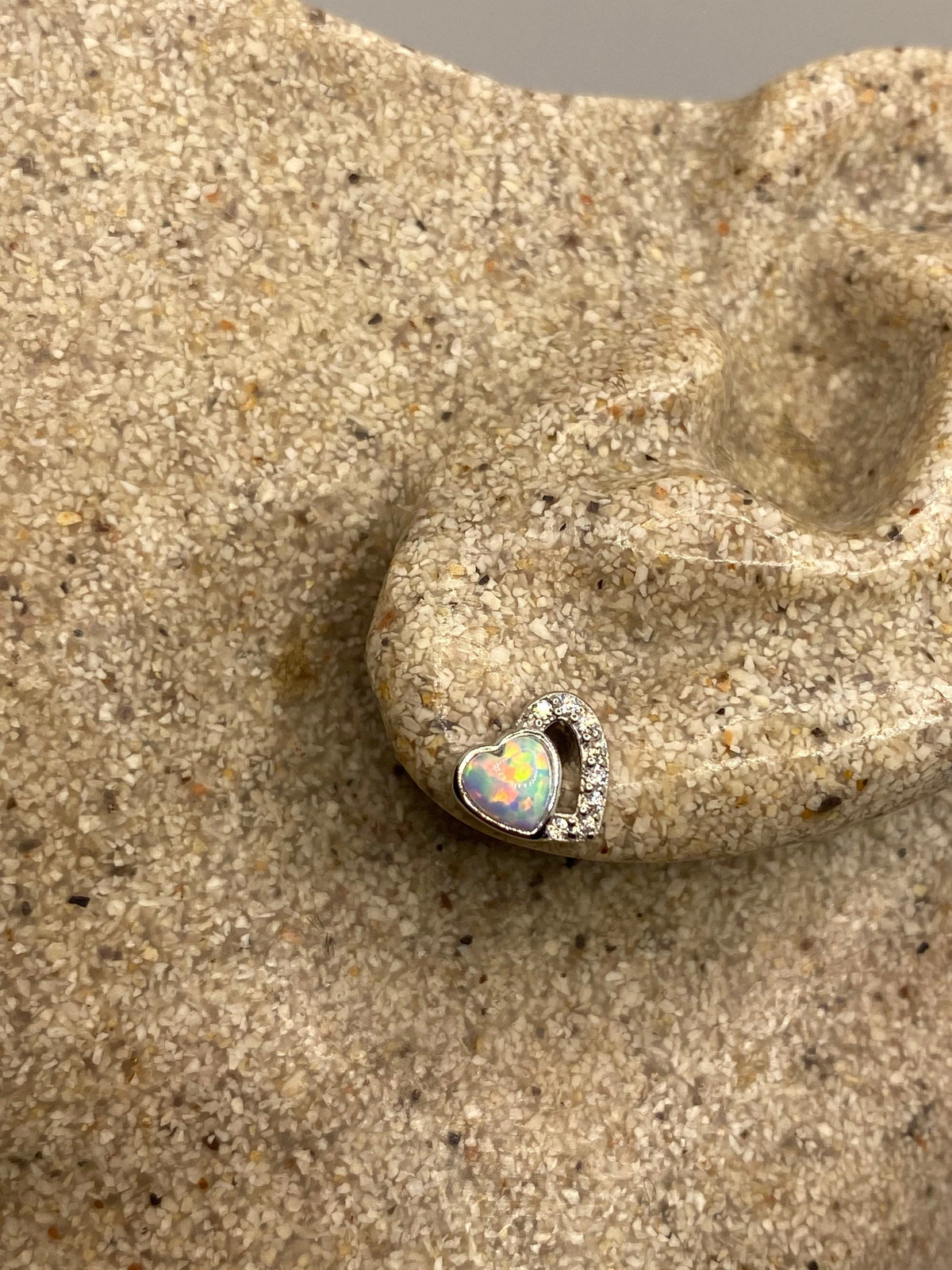 Vintage Opal Earrings 925 Sterling Silver Stud Button simple every day minimal