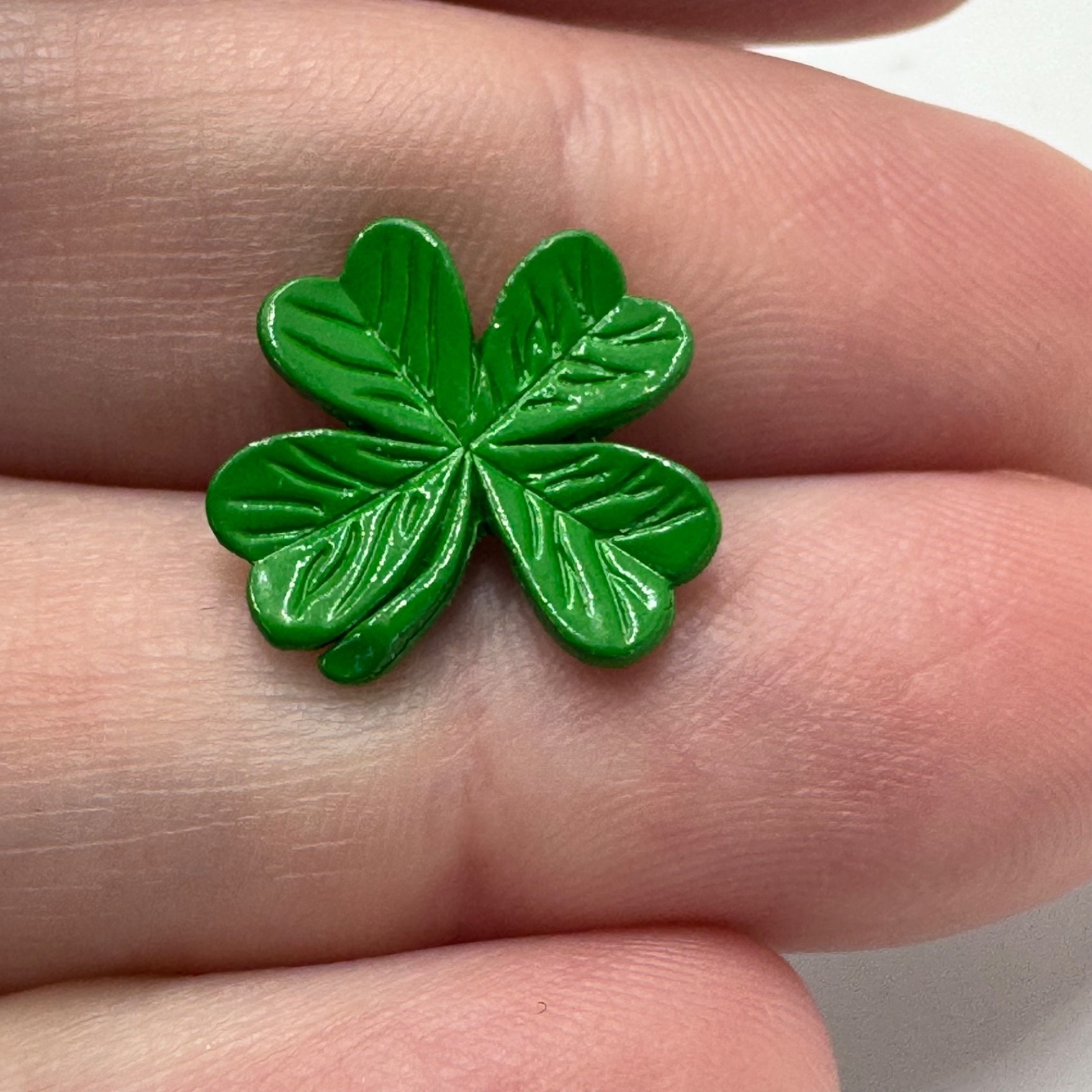 Vintage Irish Shamrock Clover Lapel Pin Tie Tack Green Enamel Holiday Souvenir