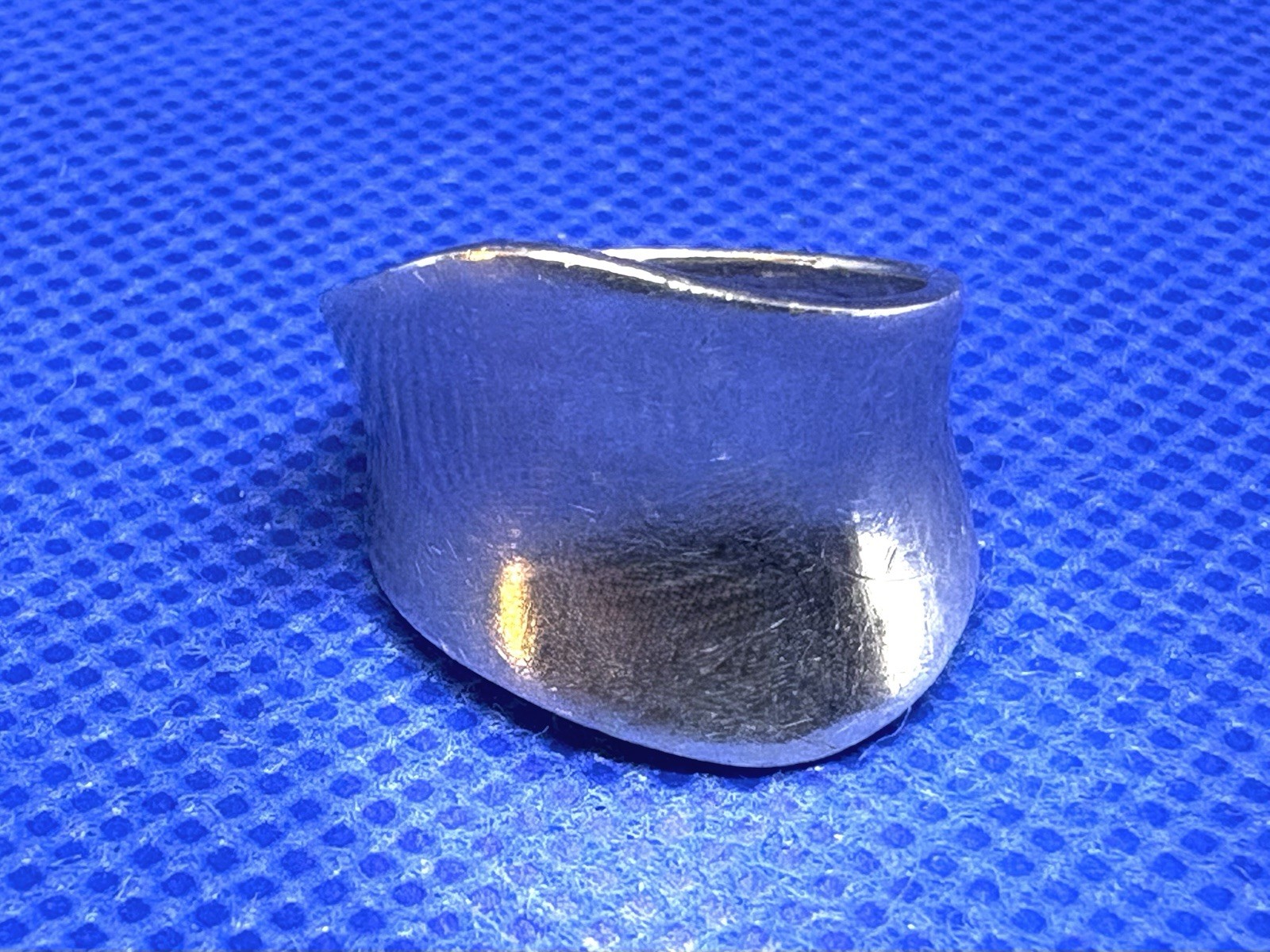 (10) Asymmetric Saddle Modernist 6.9g Vintage 925 Sterling Silver Size 6.75