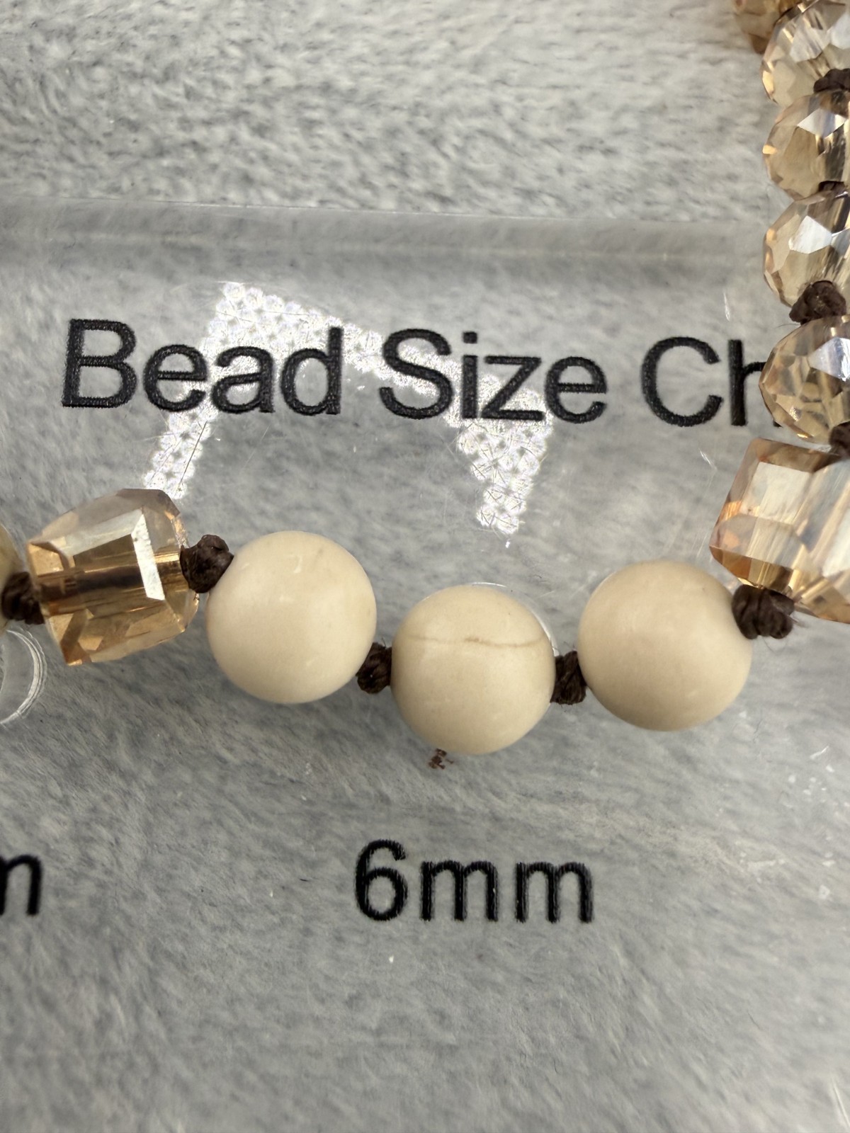 Bohemian Necklace Brown White Beads Carved Pendant Gold Tone 32″