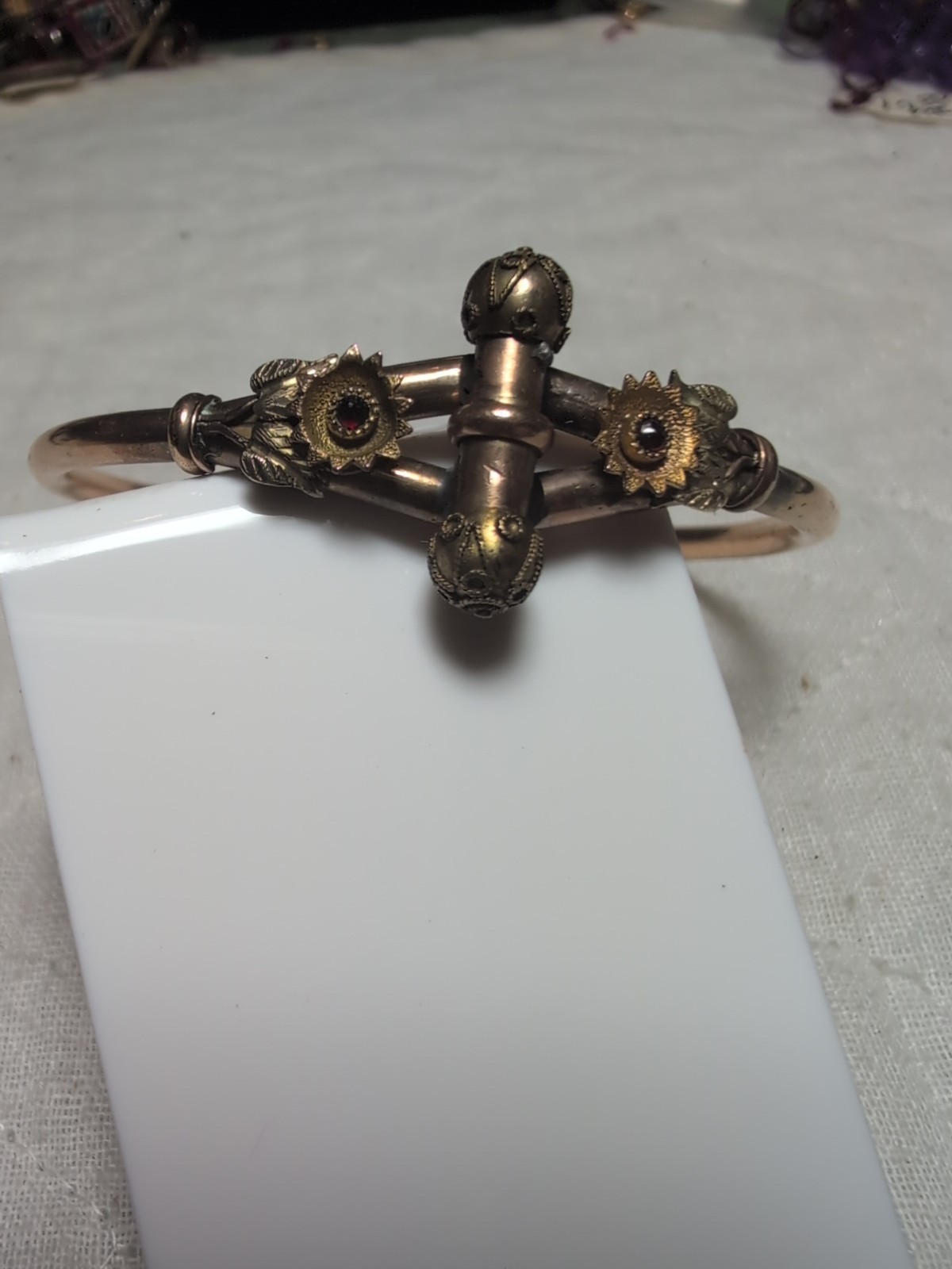 Antique Gold Filled Victorian Hinged/Clamper Bracelet 6 1/2 Inch