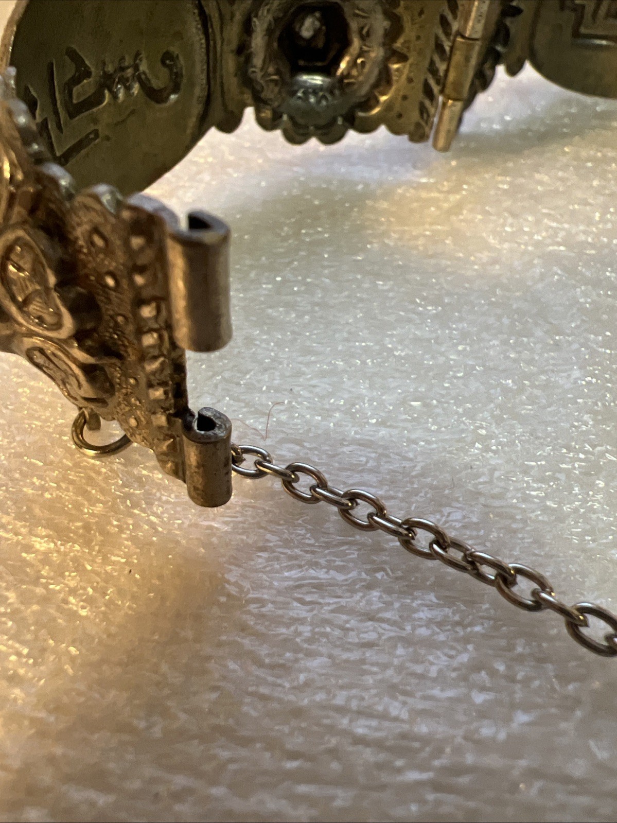 Antique Silver Islamic African Hinged Kabyle Argent Berbère Bracelet