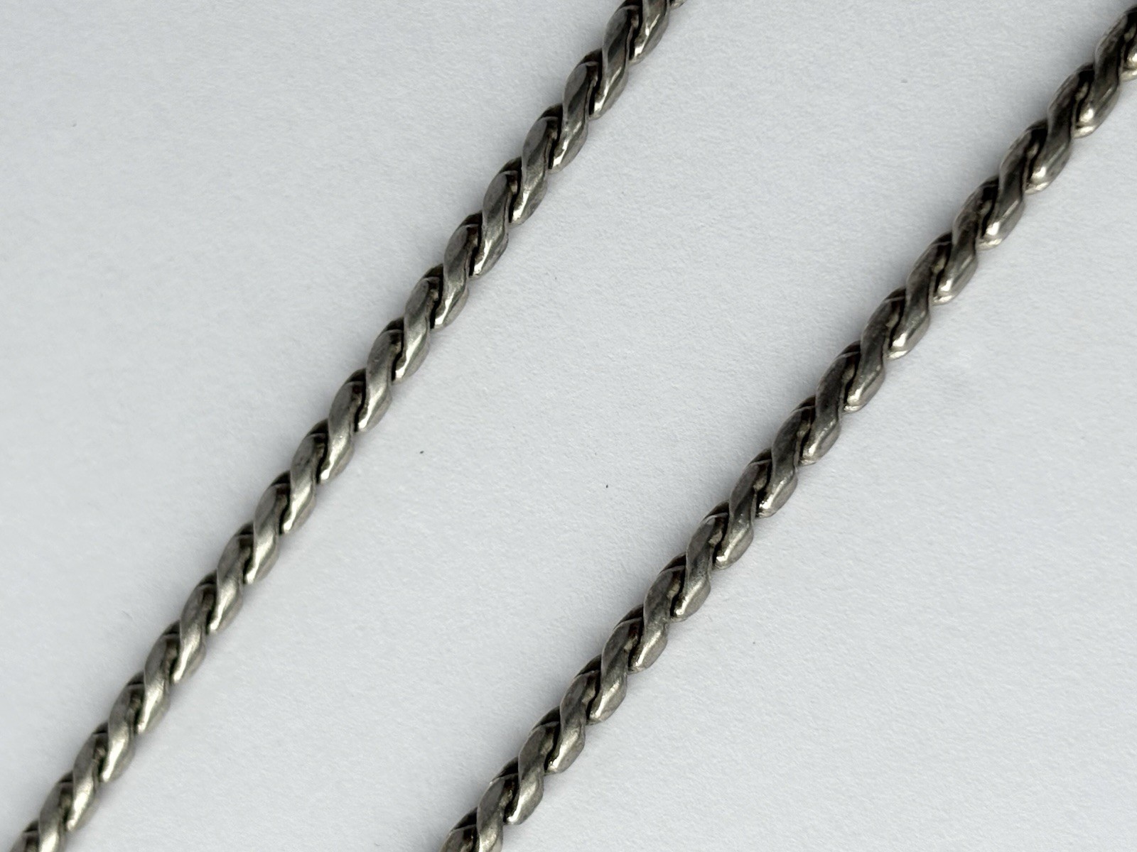 Vintage Thick Sterling Silver Twisted Rope Chain Link Necklace 35 grams 22”