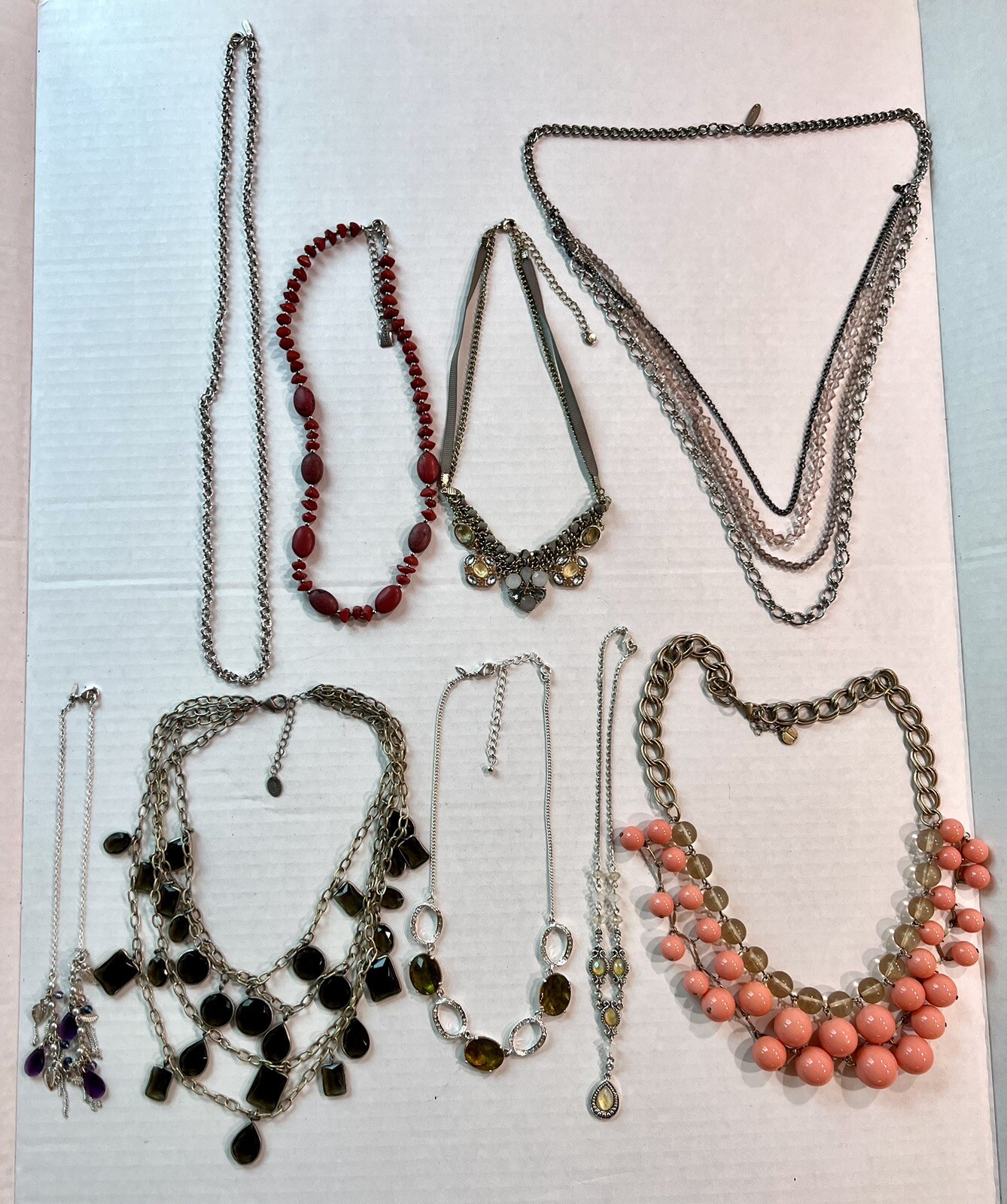 Designer Necklaces Lot Danielle Stevens Avon Chaps Monet Talbots LC 14-28” 9ct