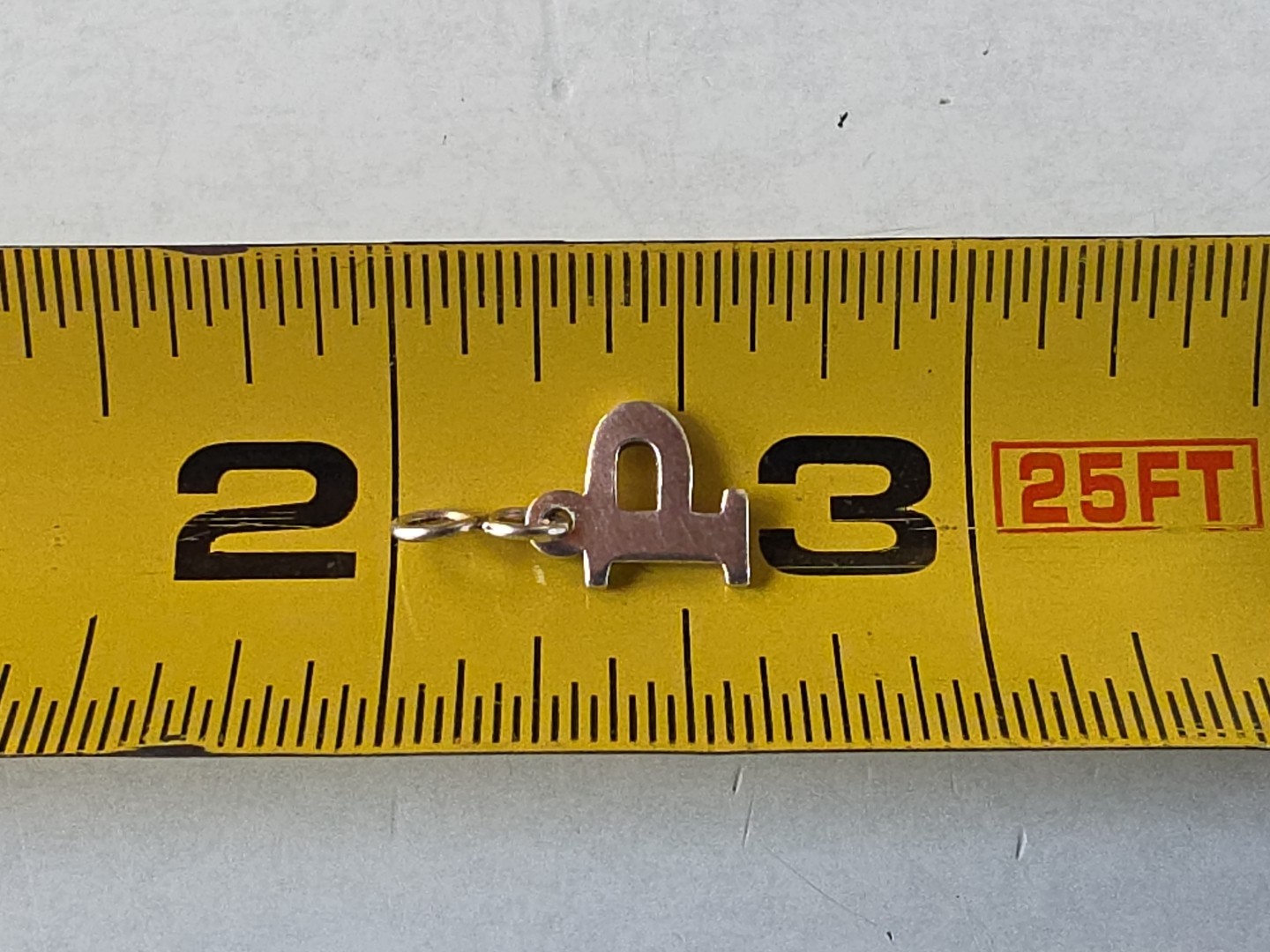 925 Sterling Silver Letter P Shaped Pendant/Charm Vintage