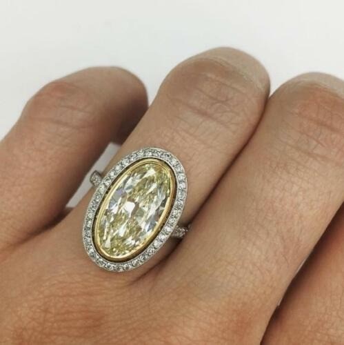 Art Deco 5.80 Ct Canary Diamond Vintage Engagement Ring 925 Sterling Silver