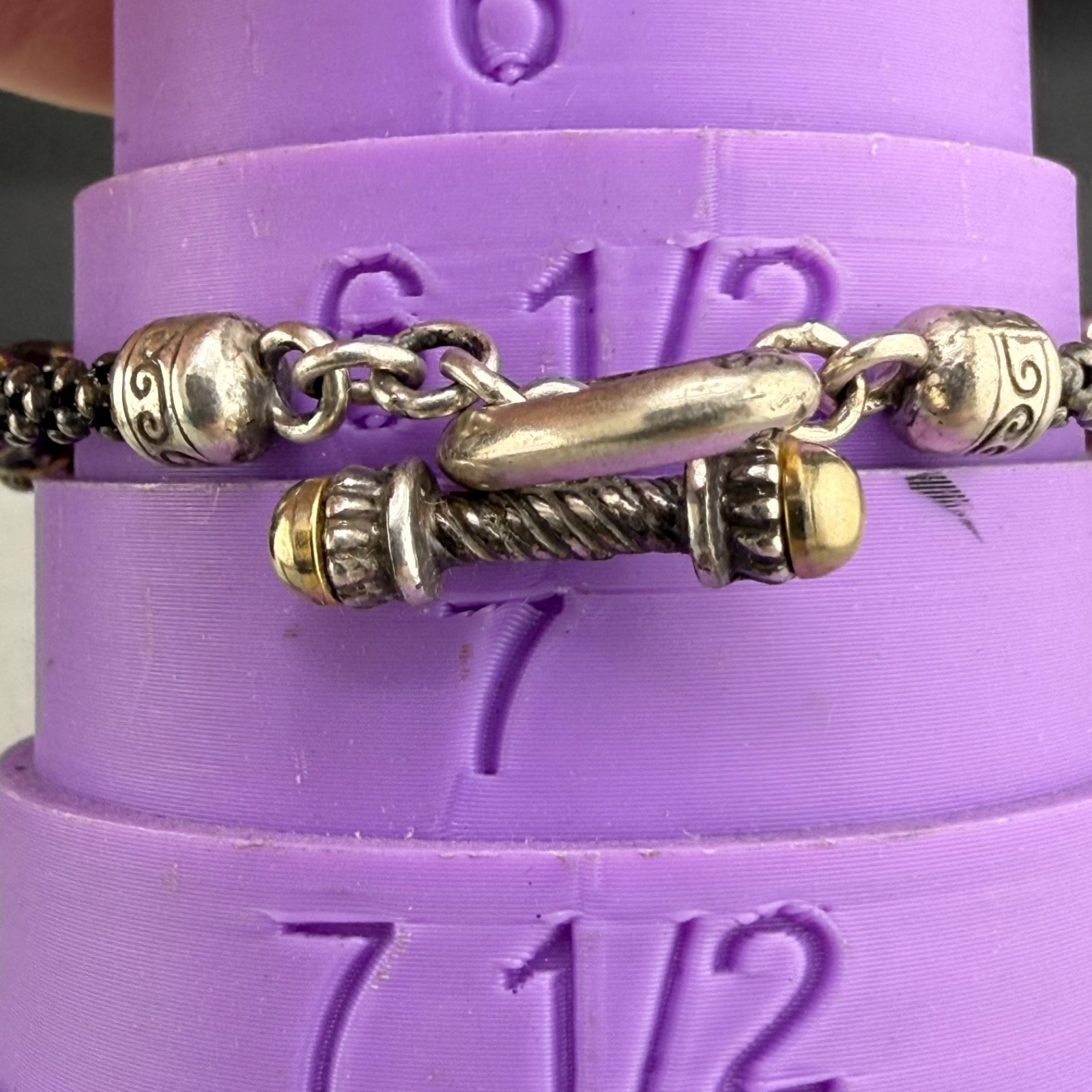 Vintage Bracelet Silver Tone Popcorn Chain 7”