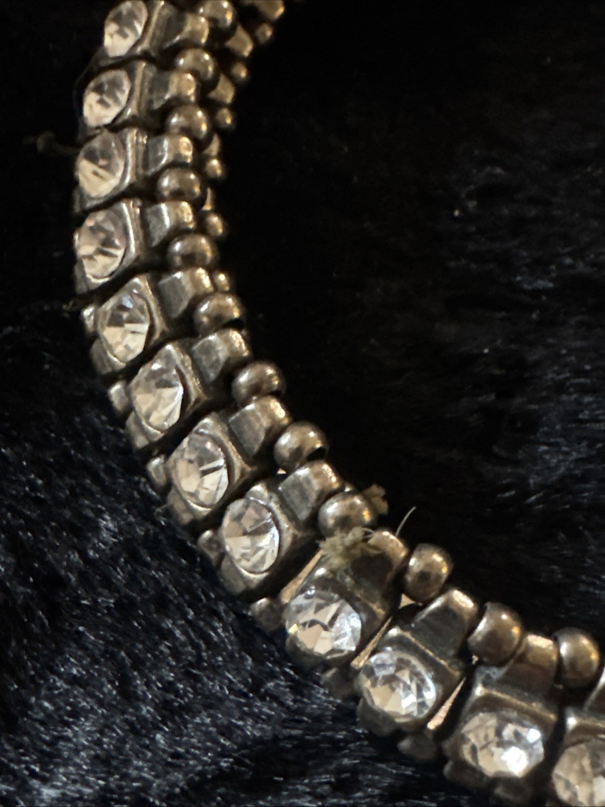 Vintage Prong Set Rhinestone Expanding Bracelet