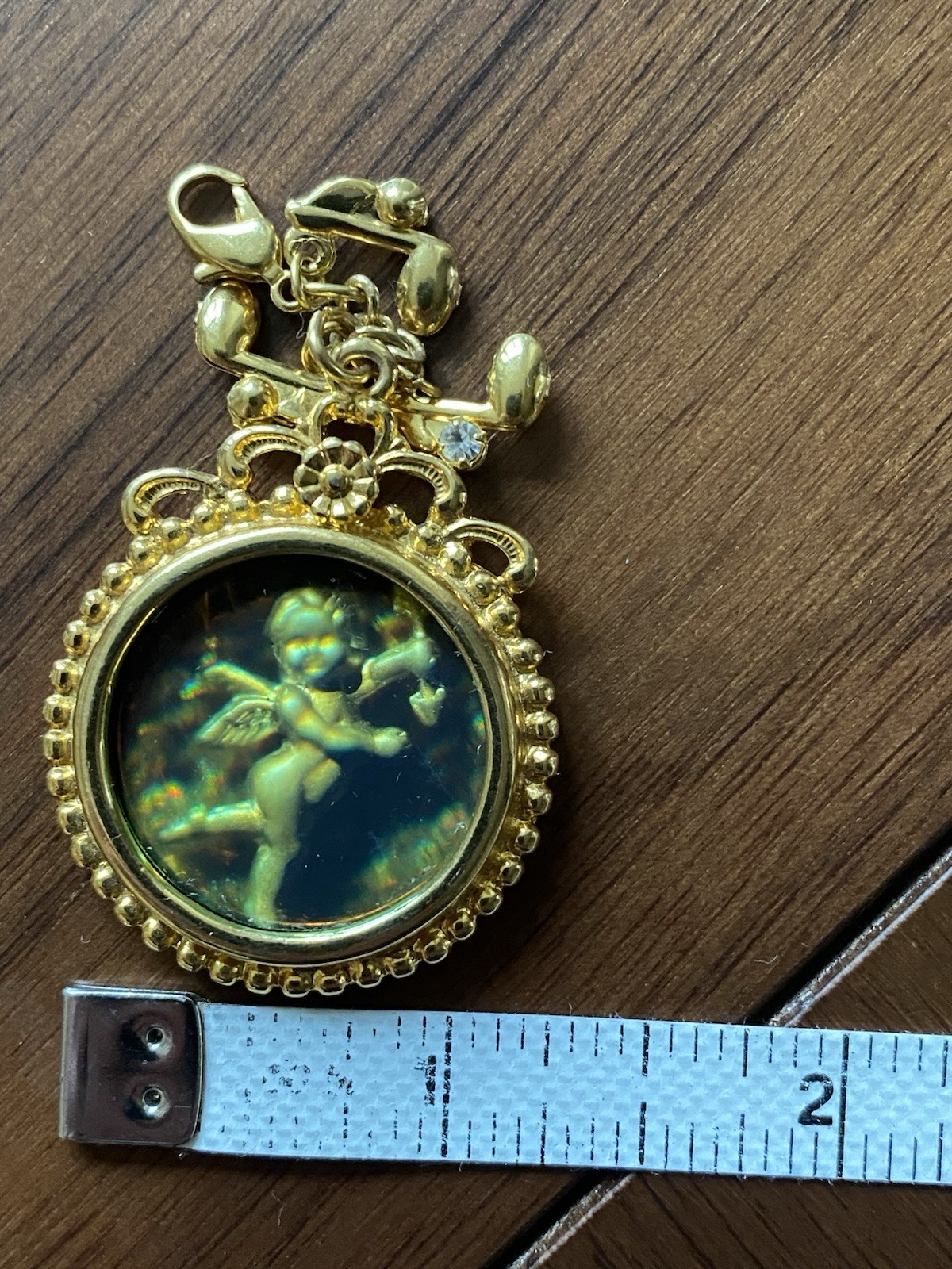 Vtg. Kirks Folly Symphony of Angels Cherub Lenticular Hologram Charm Pendant