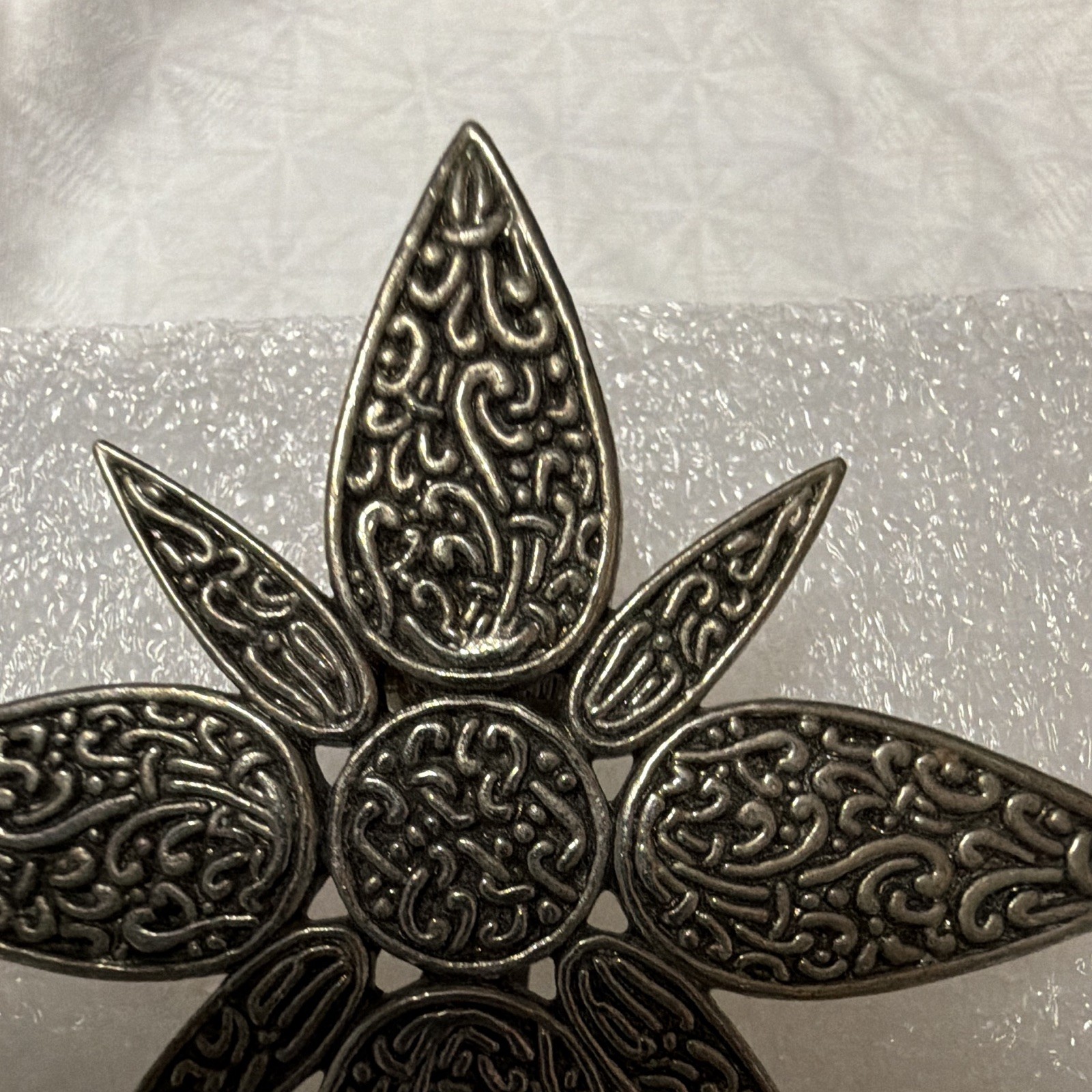 Vintage Signed John Hardy Starburst Bali Star Silver Tone Scarf Dress Clip