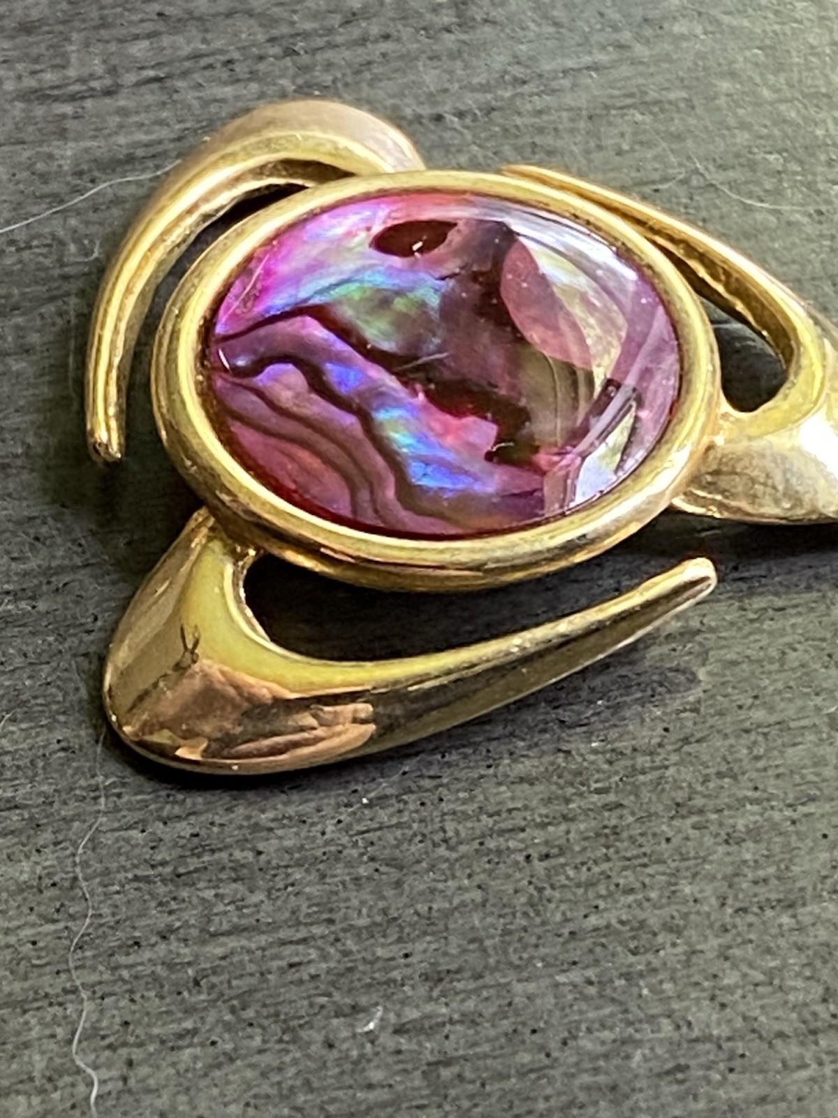 Vintage Ariki New Zealand Paua Shell “Cosmic” Pendant Good Tone Abalone