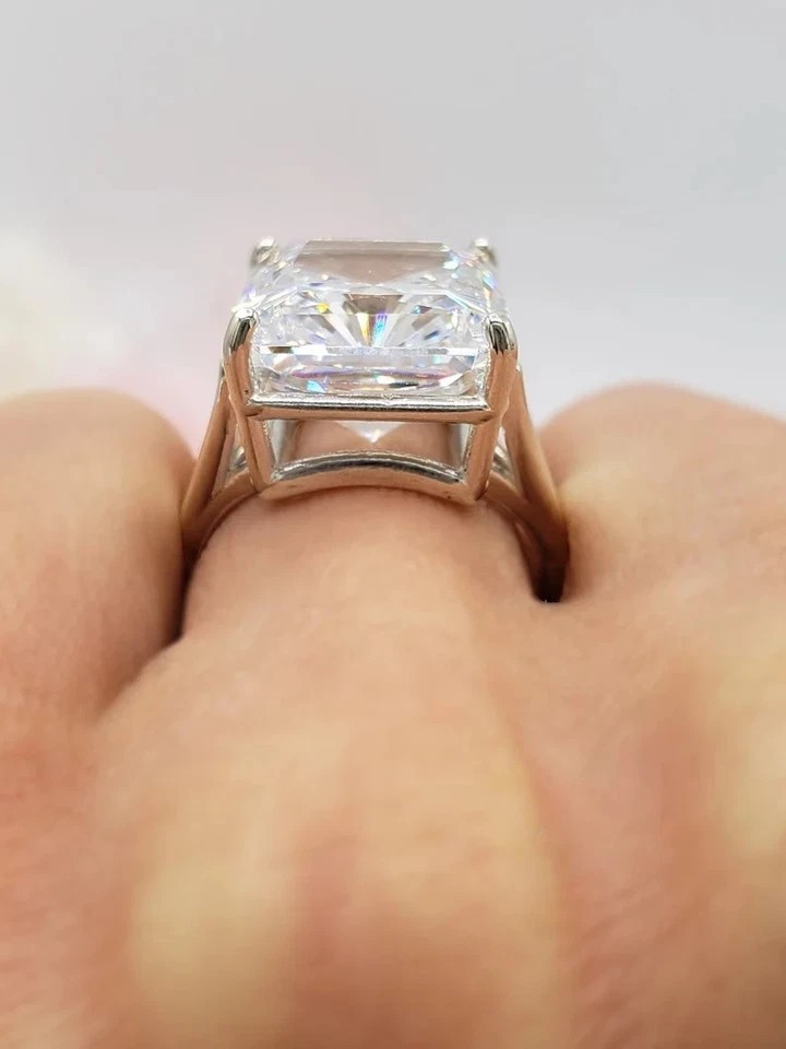 9.5Ct Radiant Cut Lab Created Diamond Engagement Wedding Ring 14K White Gold FN